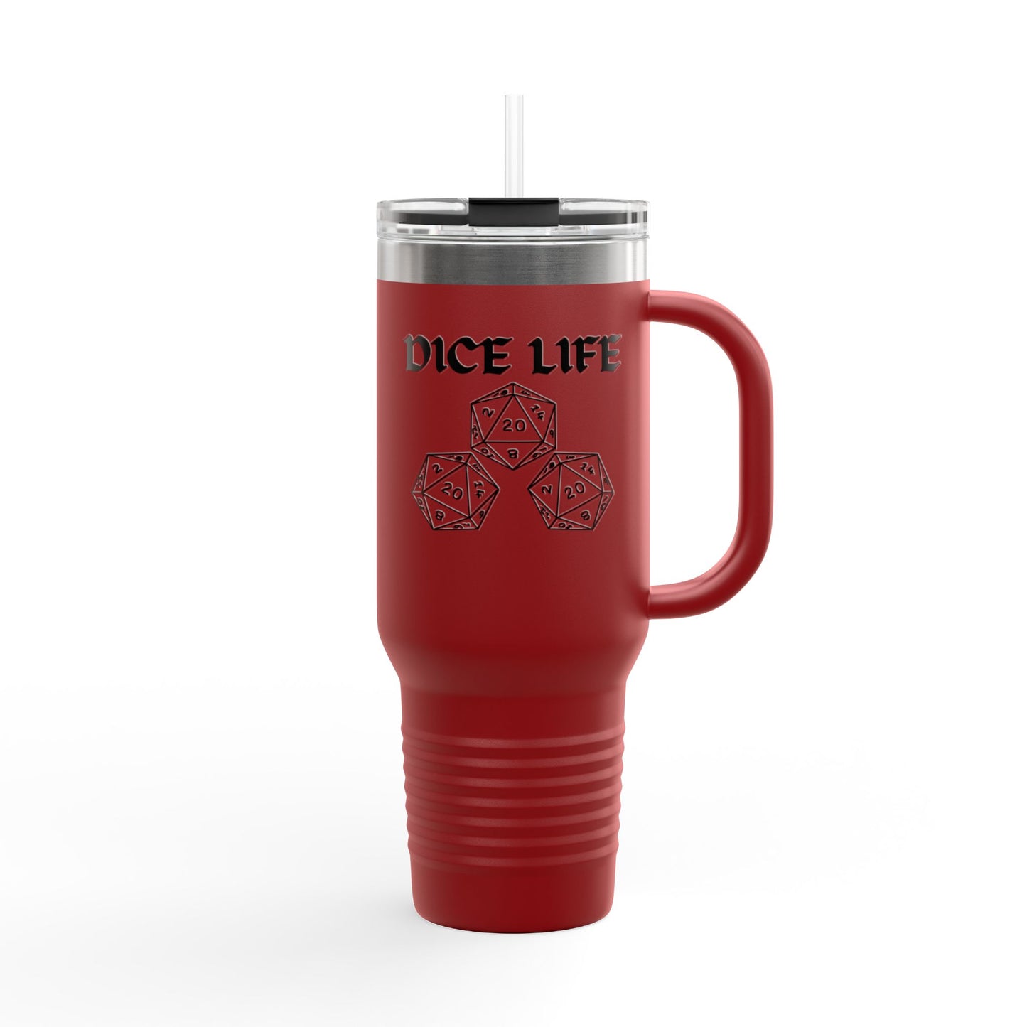 Dice Life Insulated Travel Mug, 40oz | Perfect for Gamers, Strong Design, Great for Parties, Gifts for RPG Fans, Outdoor Adventures
