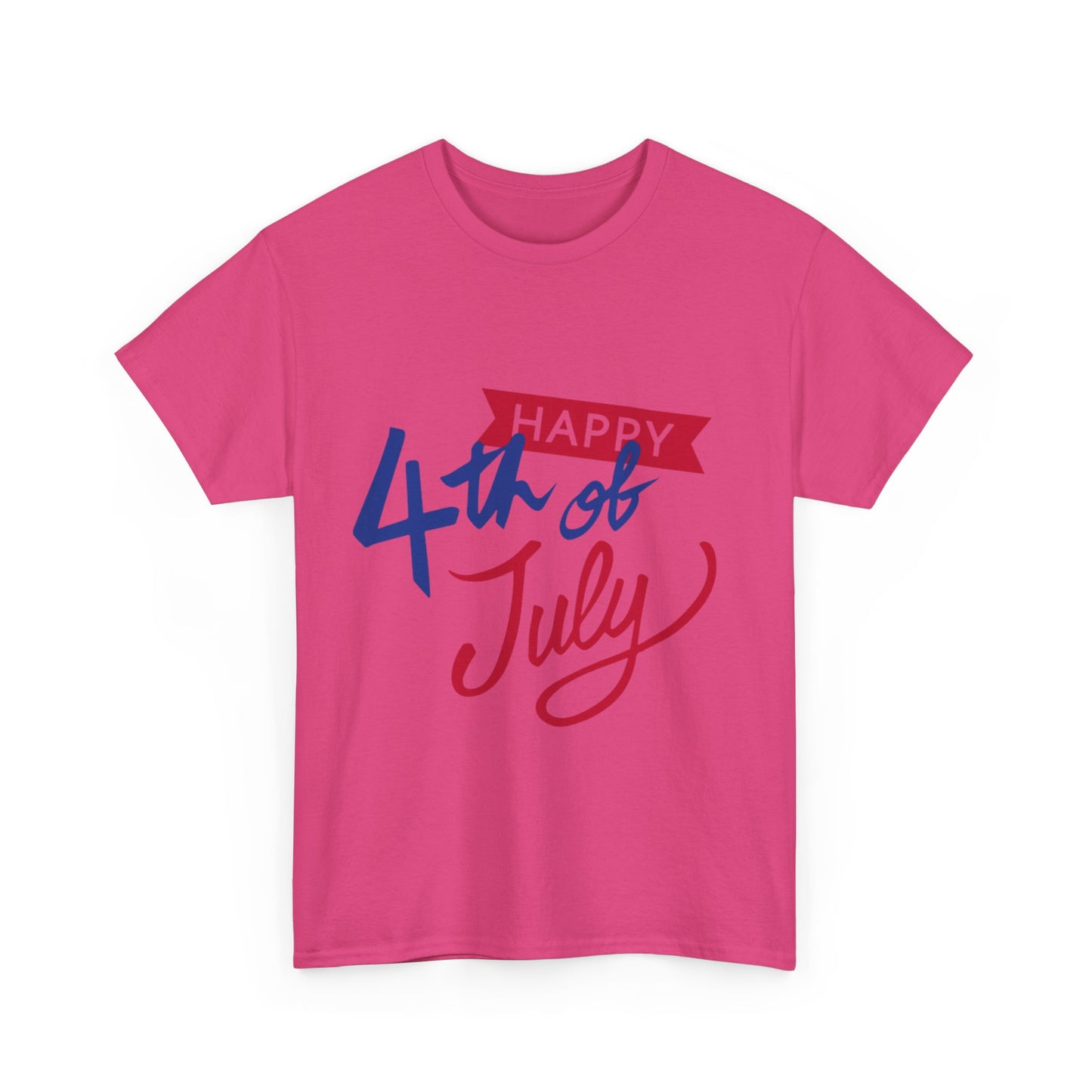 Happy 4th of July Unisex Heavy Cotton Tee, Patriotic Shirt, Independence Day Wear, Summer Celebration Top, Unisex Tee for BBQs