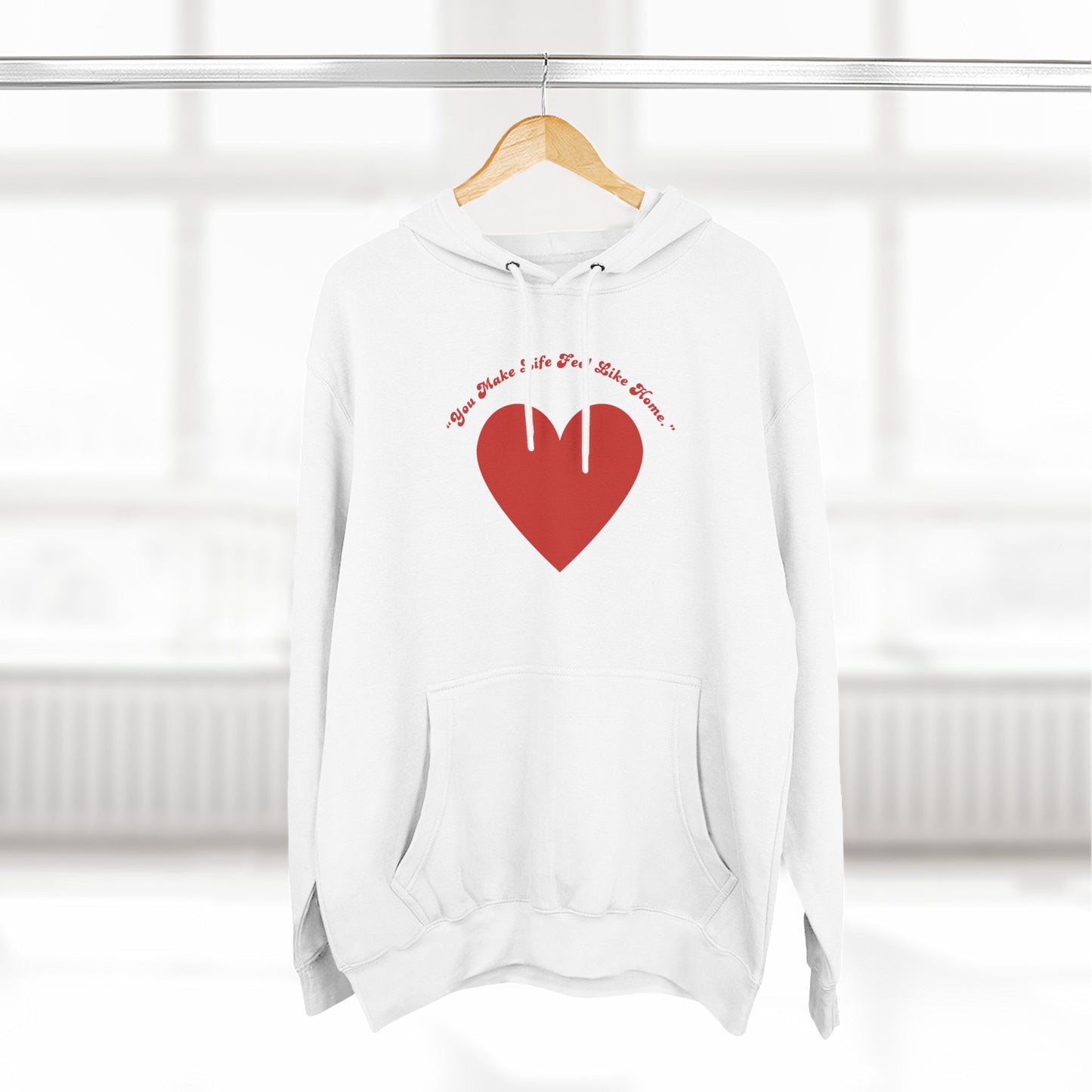 Red Heart Illustration Hoodie | Simple Minimal Love Graphic