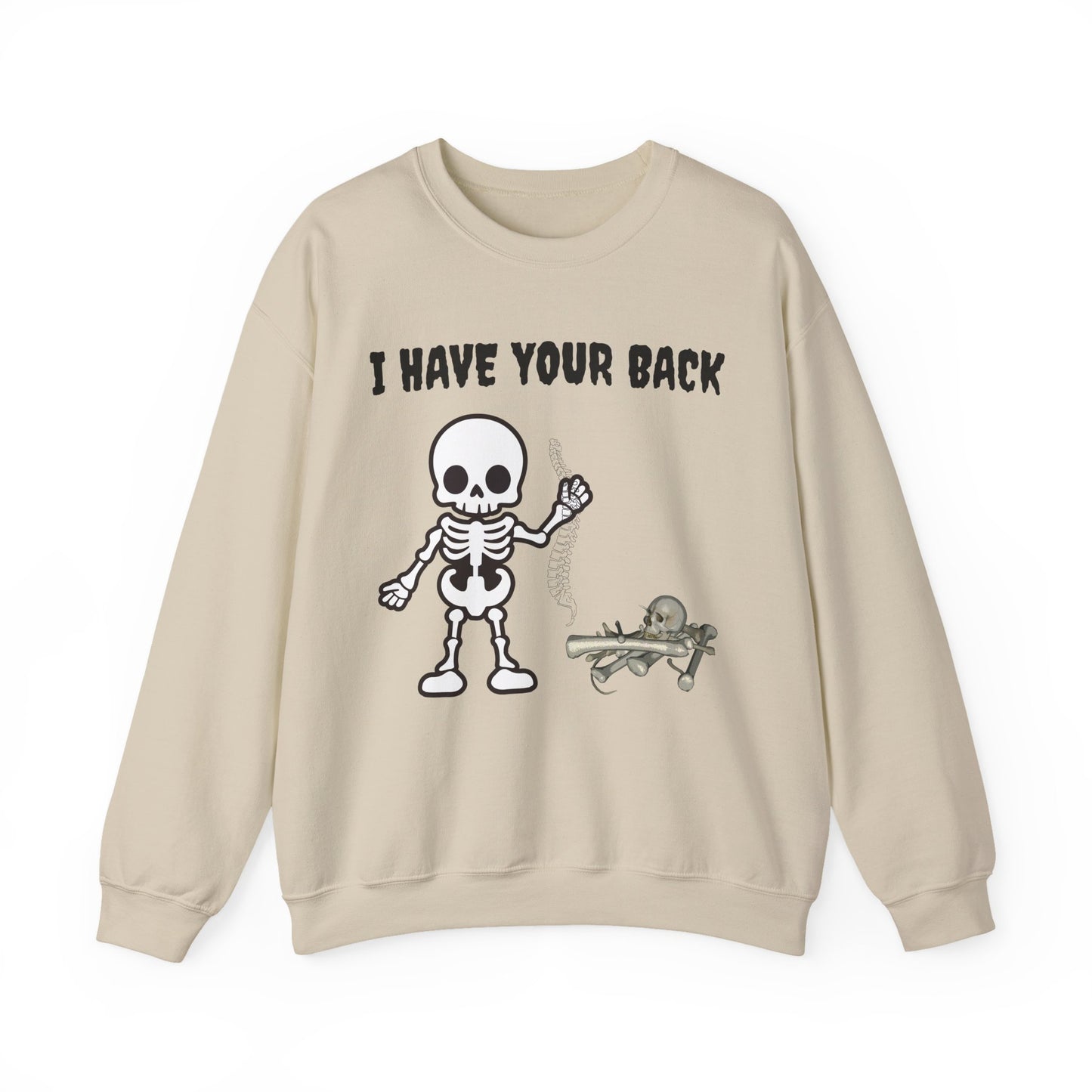 Skeleton Crewneck Sweatshirt - I Have Your Back, Funny Gift for Halloween, Cozy Casual Wear, Unisex Sweatshirt, Perfect for All Seasons