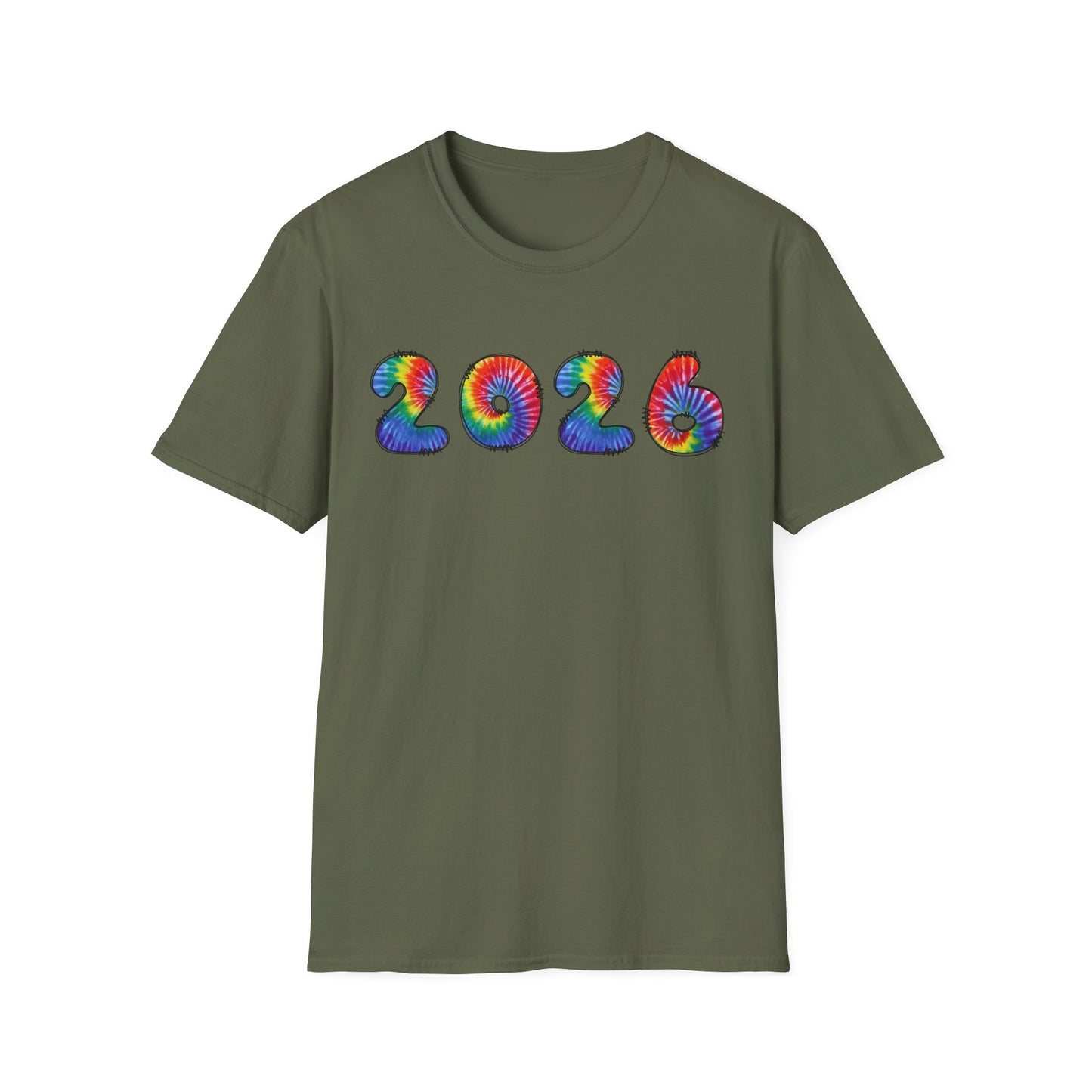 Tie Dye 2026 T-Shirt | Colorful Swirl Number Tee