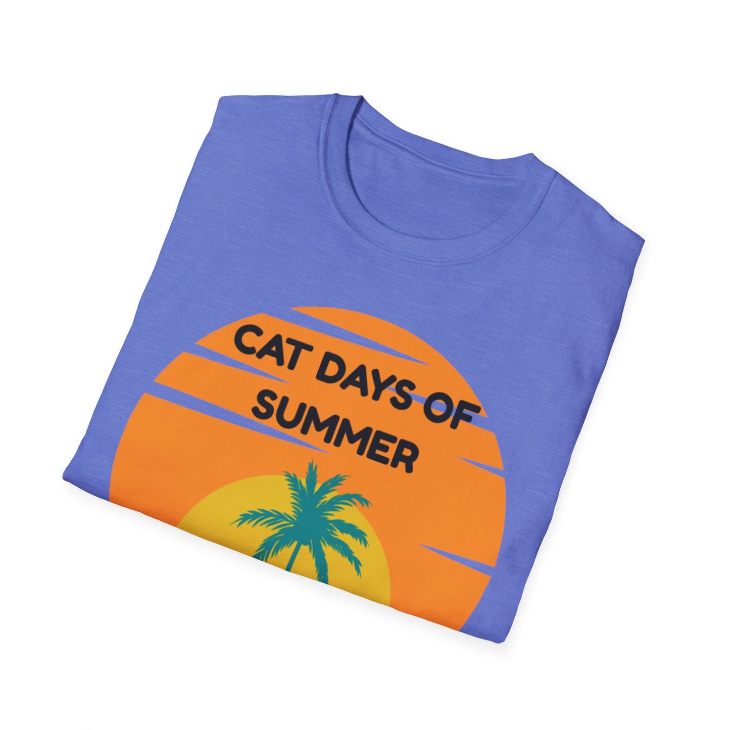 Cat Days of Summer Unisex Softstyle T-Shirt, Cute Cat Shirt, Summer Tee, Vacation Top, Animal Lover Gift, Fun Relaxed Fit