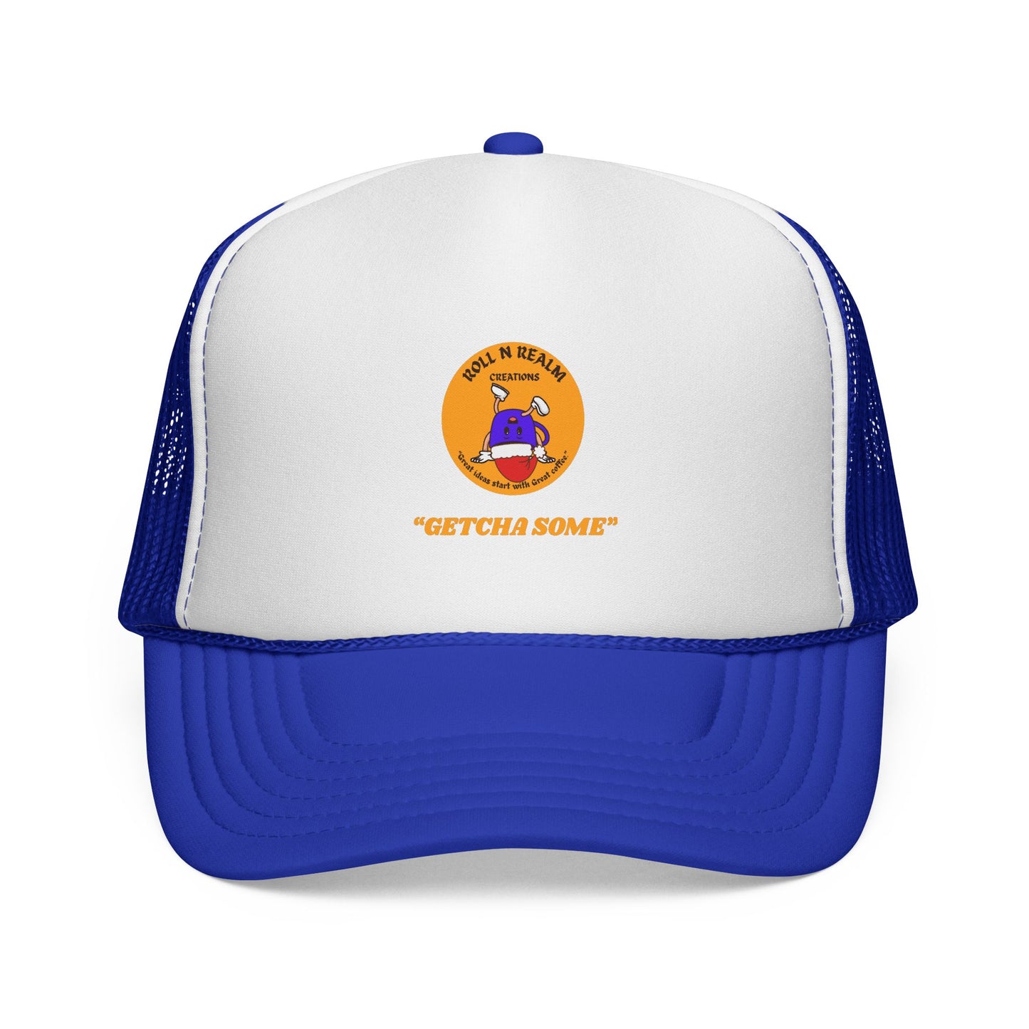 Roll R Rean's Ranch logo Trucker Cap | Red Mesh Trucker Hat