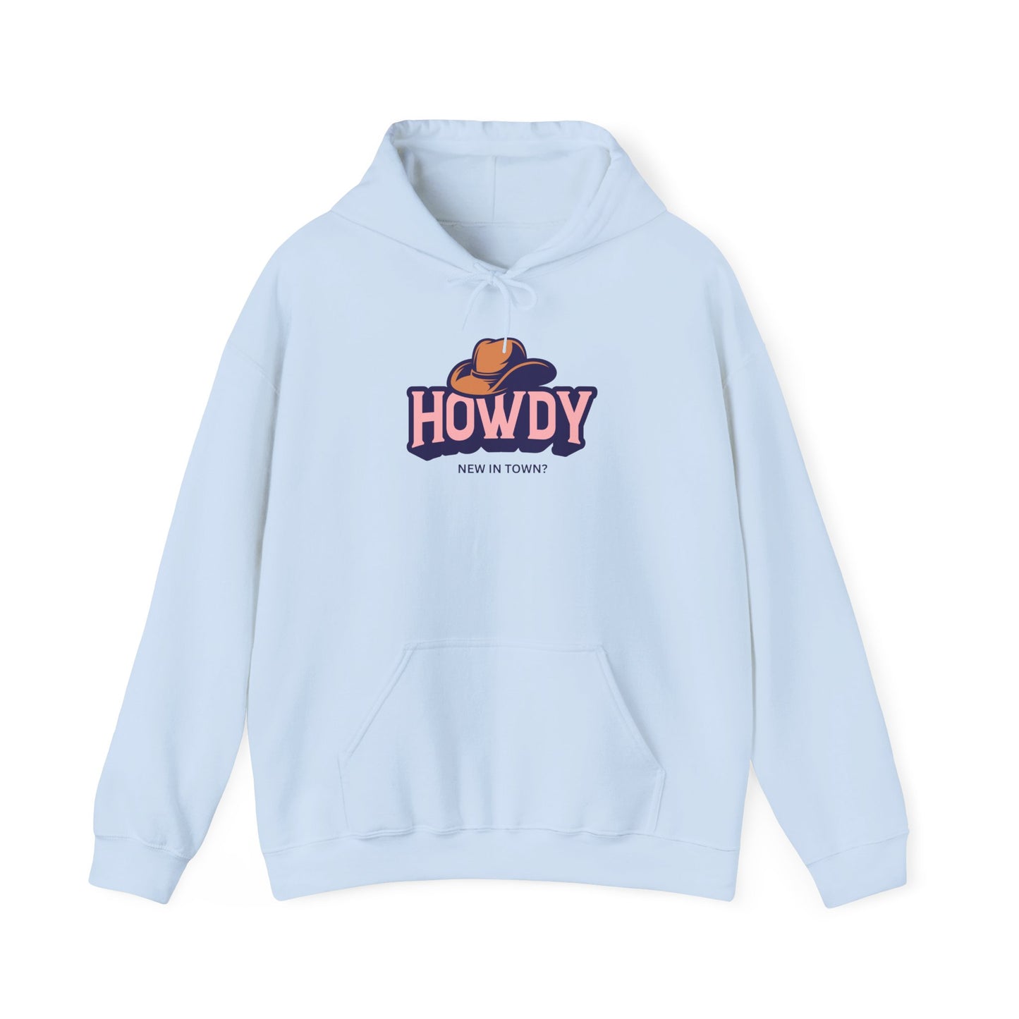 Howdy Cowboy graphic Hoodie | Western hat illustration, retro script