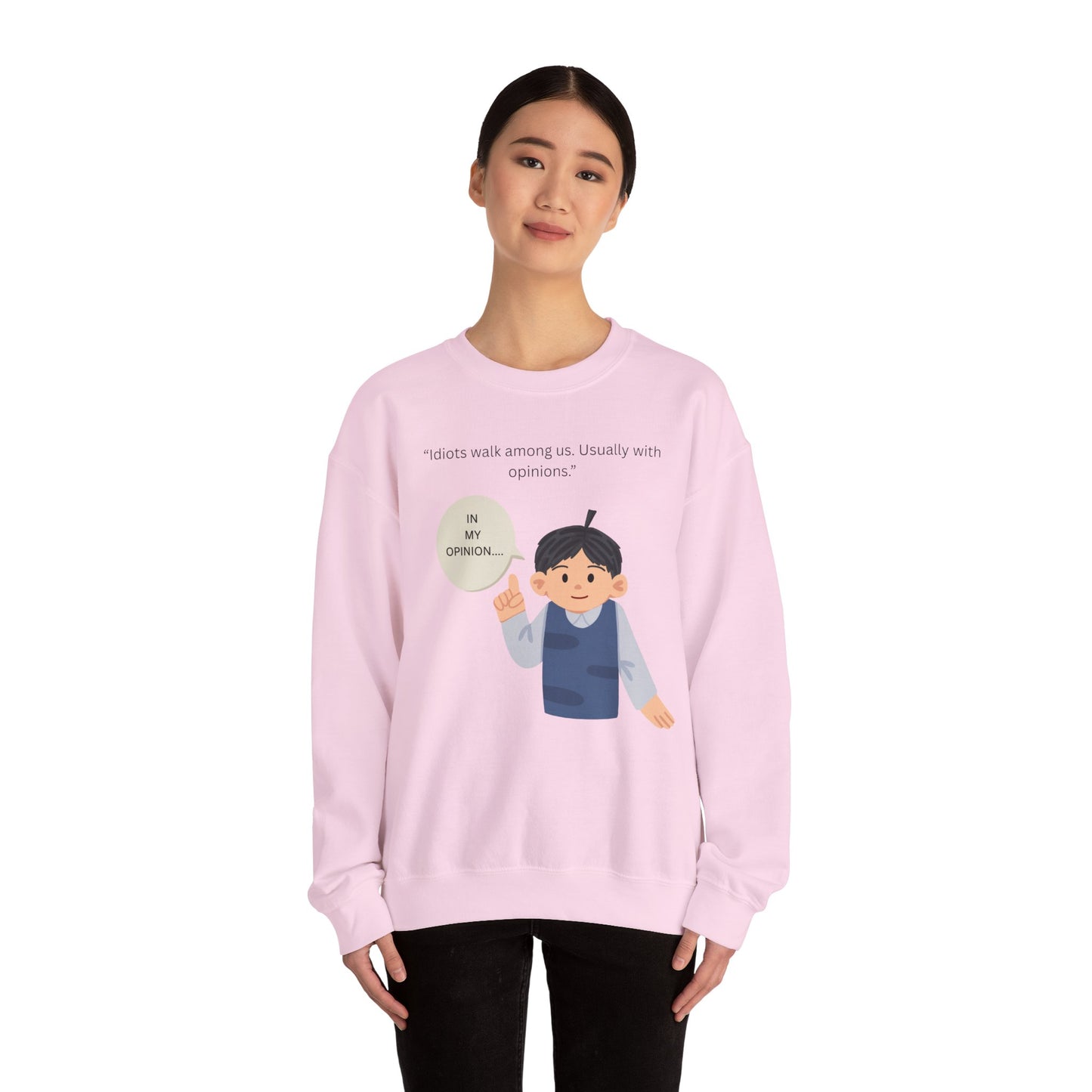 In My Opinion Boy Illustration Sweatshirt | Opinion Quote Crewneck