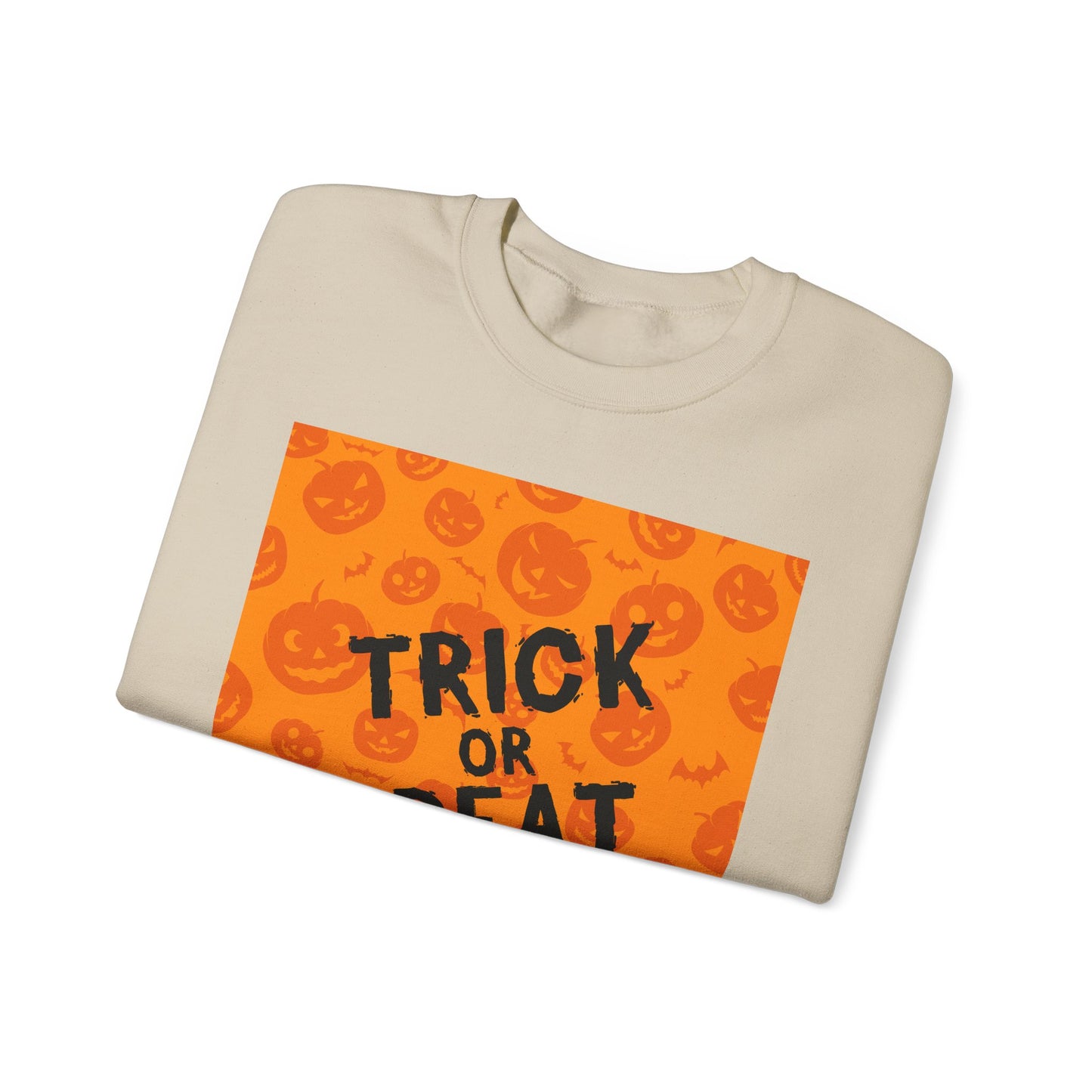 Halloween Trick or Treat Crewneck Sweatshirt, Cozy Fall Apparel, Unisex Sweater, Festive Halloween Sweater, Pumpkin Theme Sweatshirt