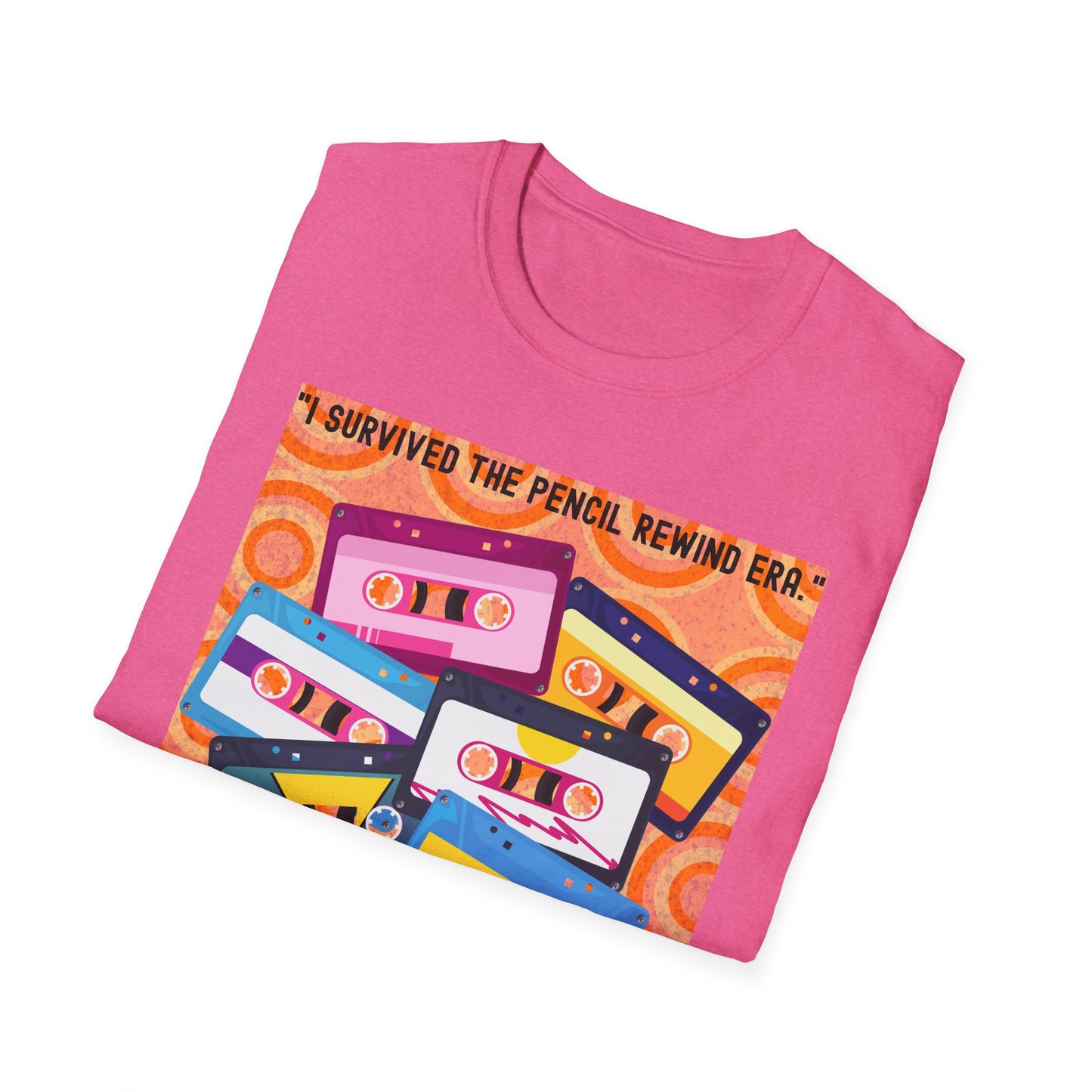 Vintage 90s T-Shirt, Retro Graphic Tee, I Survived the Pencil Rewind Era, Gift for Music Lovers, Nostalgic Apparel