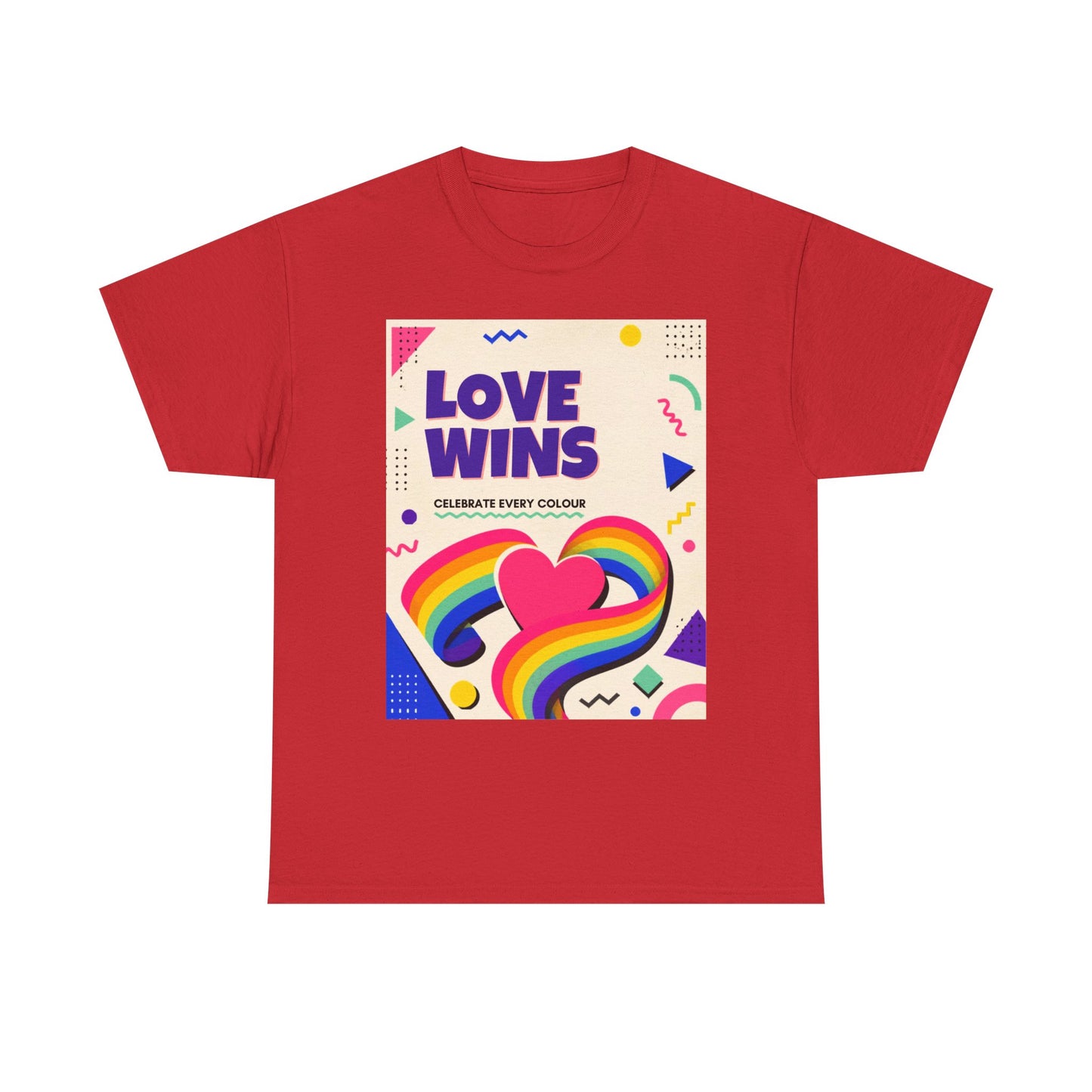 Love Wins rainbow heart T-Shirt | Pride graphic tee, colorful celebration design