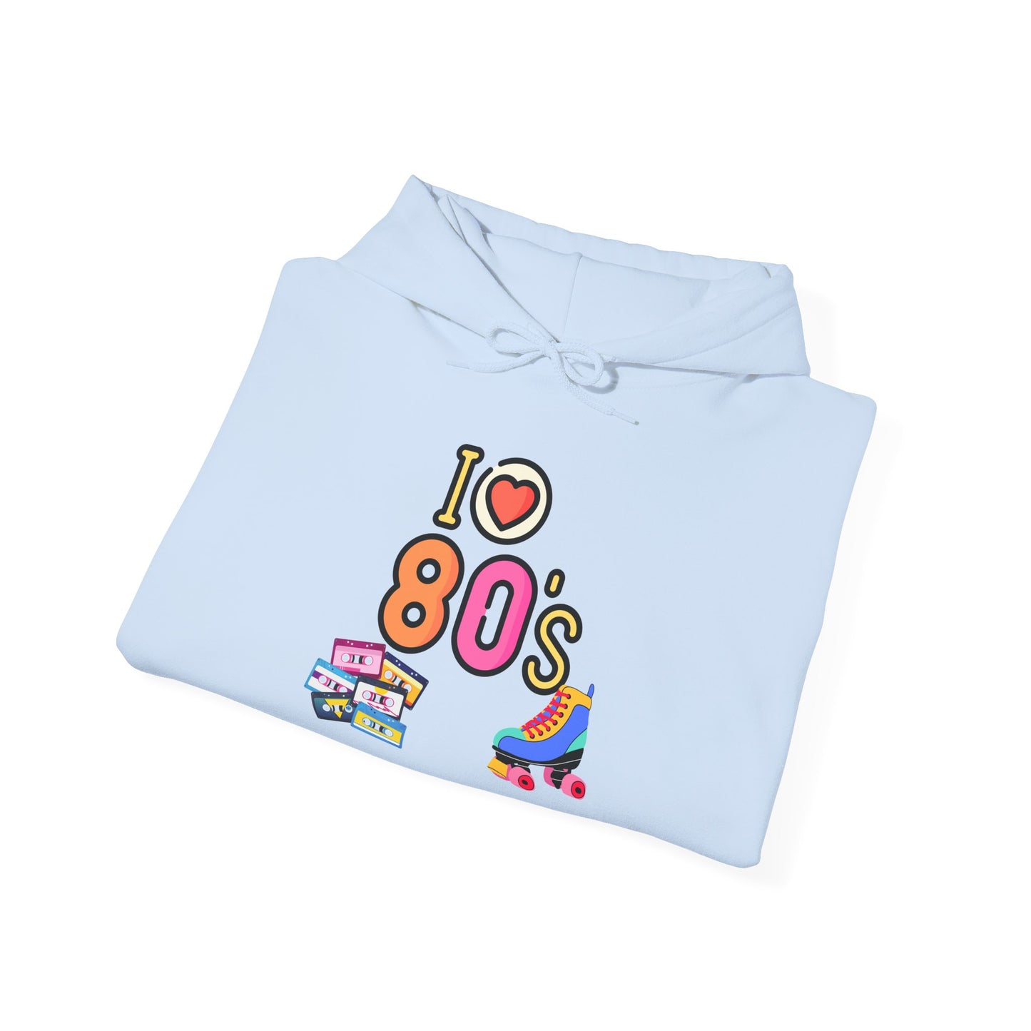 I Love 80s Roller Skate Hoodie | Retro 80s Neon Graphic