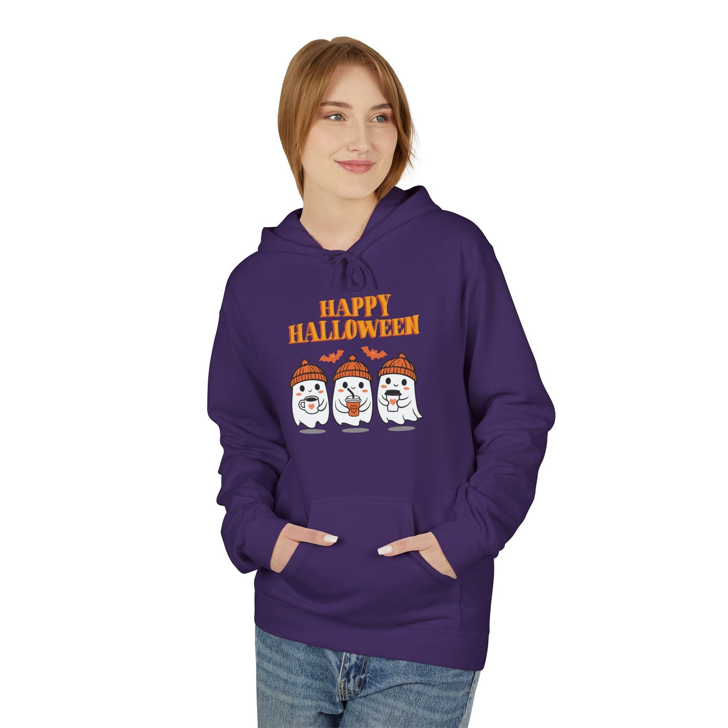 Halloween Ghosts Unisex Hoodie, Cozy Fall Apparel, Spooky Season Sweatshirt, Happy Halloween Gift, Cute Halloween Clothing