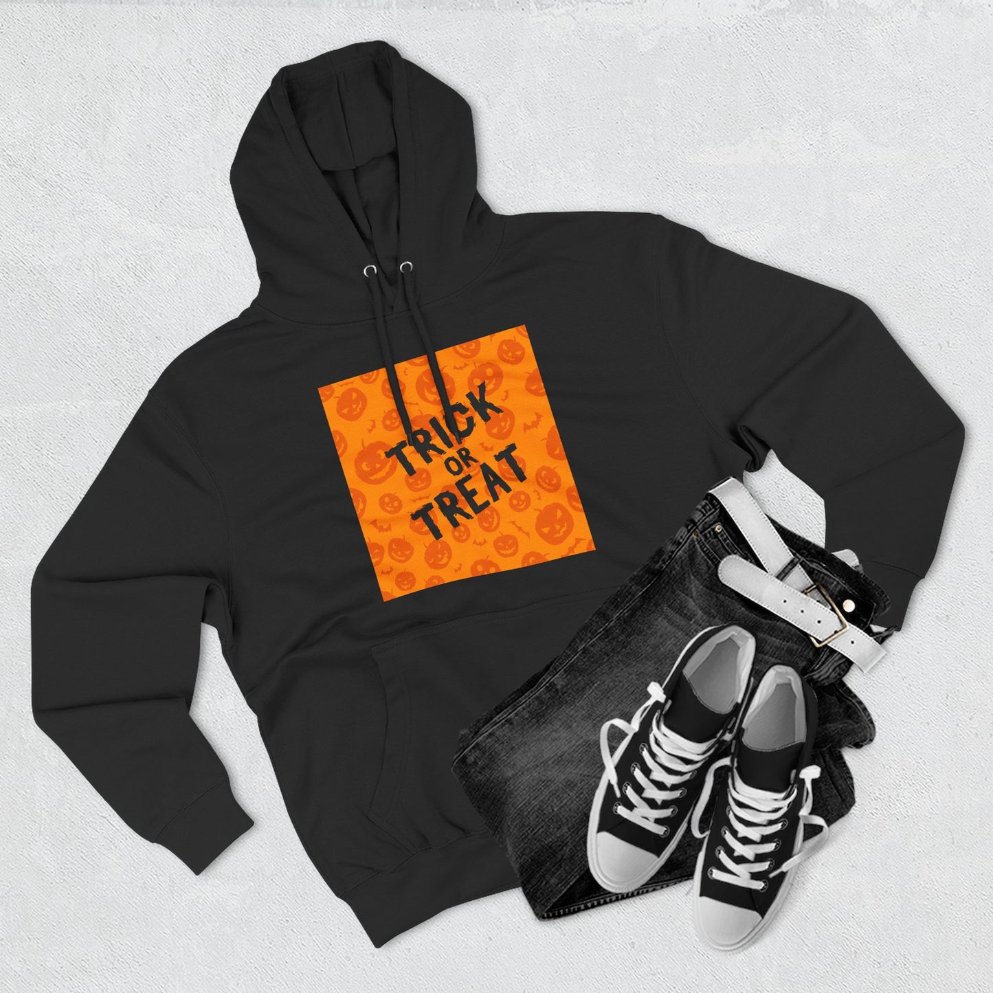 Halloween Trick or Treat Hoodie, Cozy Fleece Sweatshirt for Fall, Halloween Costume, Holiday Gift, Spooky Season Apparel