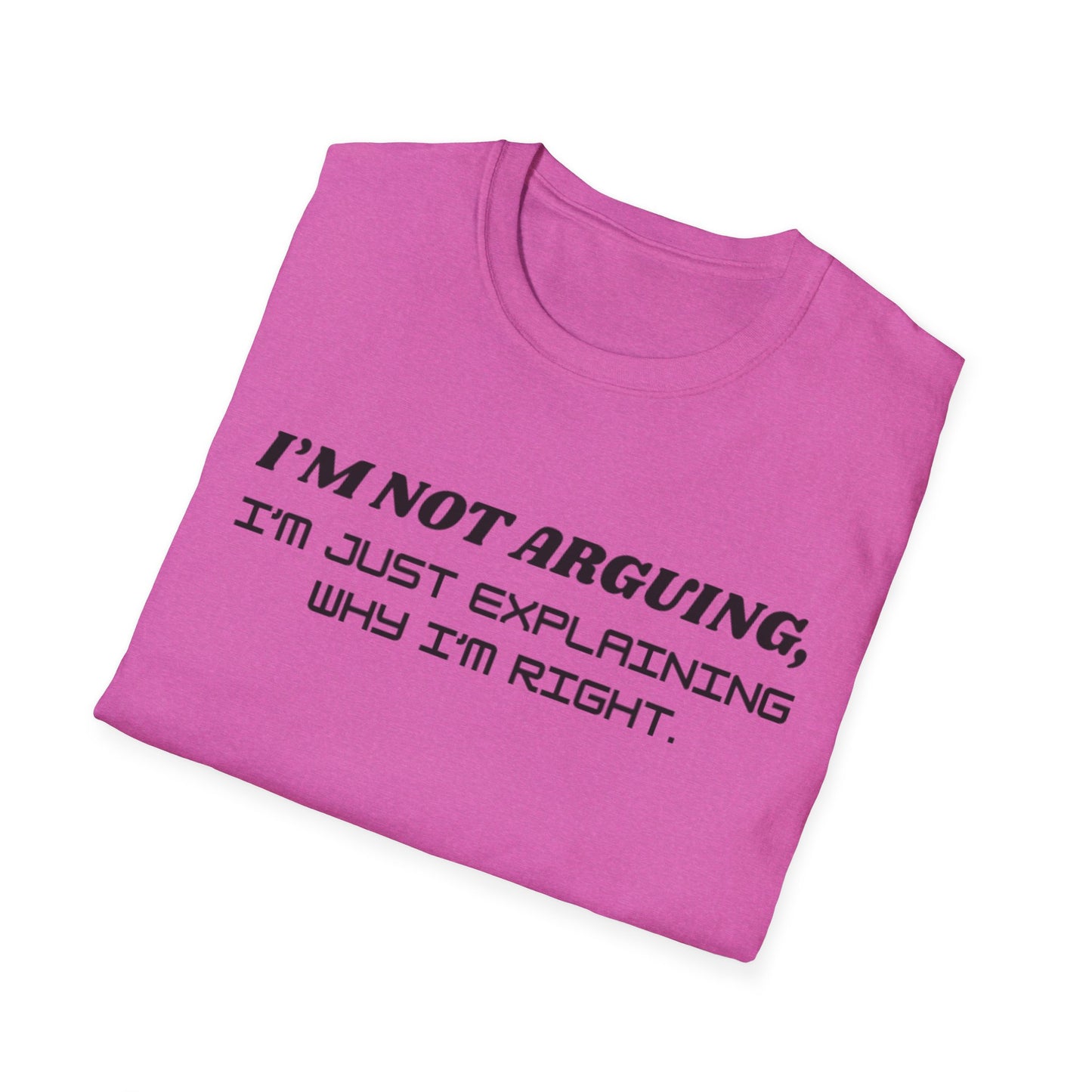 I'm Not Arguing Unisex Softstyle T-Shirt, Funny Quote Tee, Gift for Friends, Humor T-Shirt, Casual Wear, Everyday T-Shirt