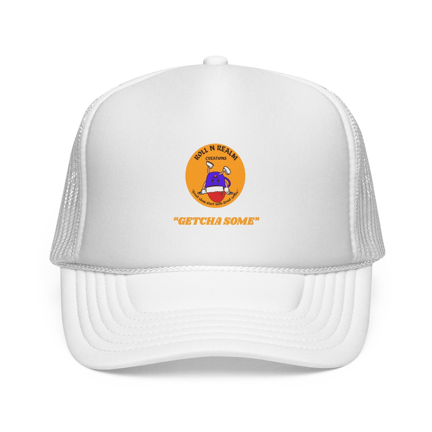 Roll R Rean's Ranch logo Trucker Cap | Red Mesh Trucker Hat