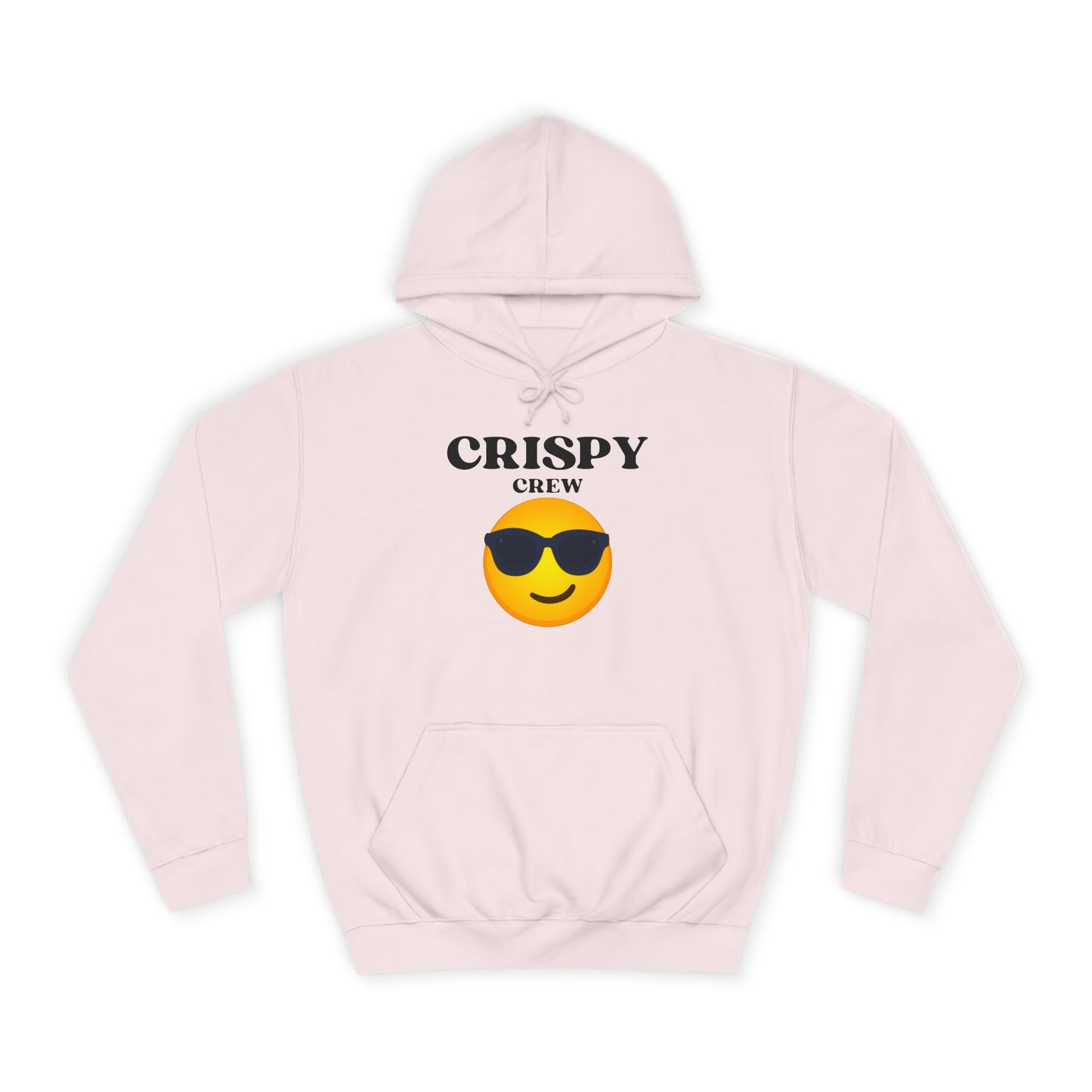 Crispy Crew Unisex College Hoodie, Funny Sweatshirt, Gift for Students, Casual Apparel, College Life Hoodie, Emojis, Comfortable Wear
