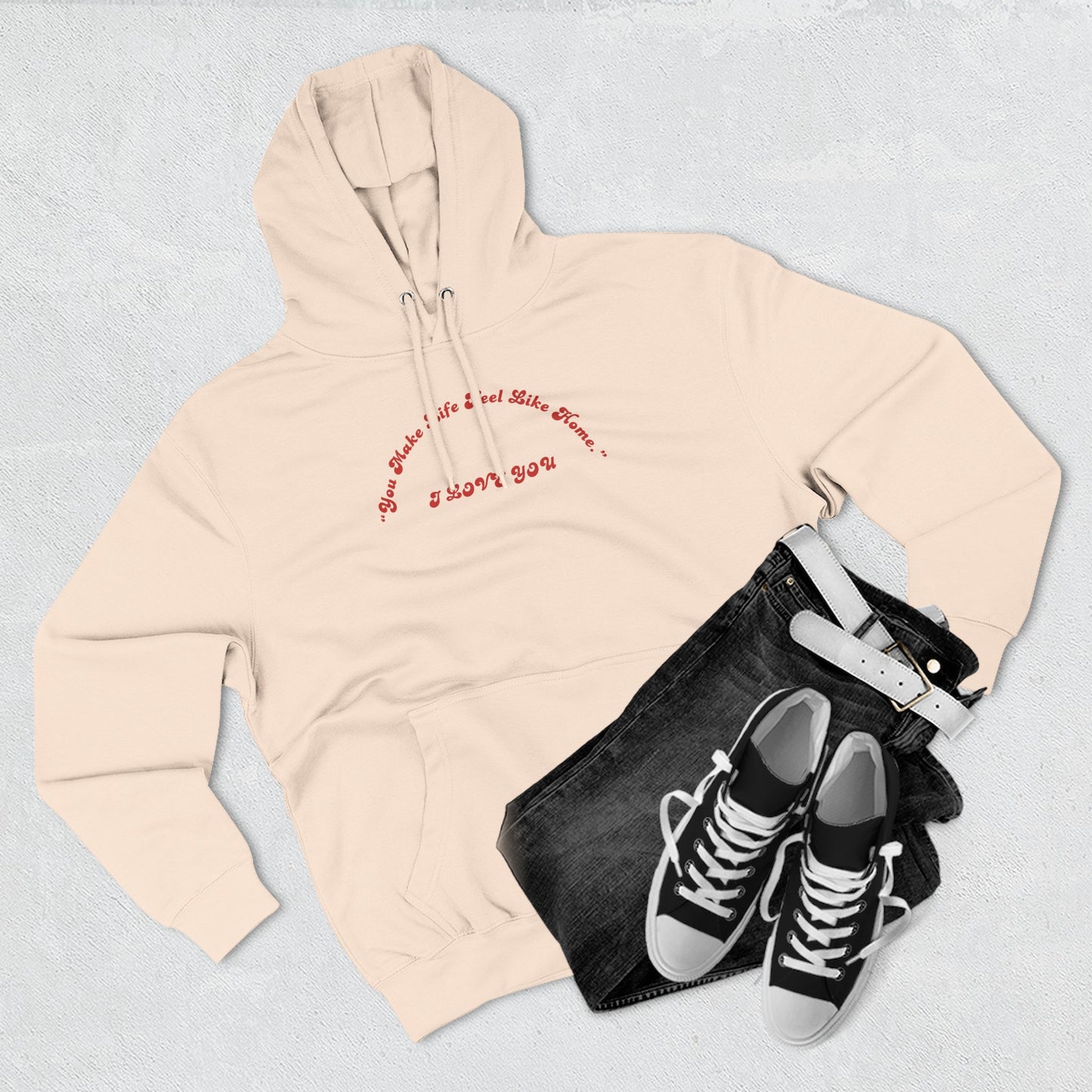 Minimalist White Hoodie with Red Script – 'I Hope You' Comfort Pullover