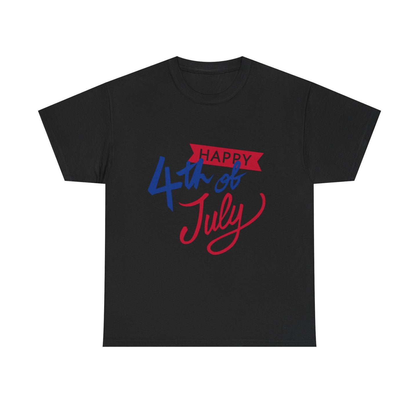 Happy 4th of July Unisex Heavy Cotton Tee, Patriotic Shirt, Independence Day Wear, Summer Celebration Top, Unisex Tee for BBQs