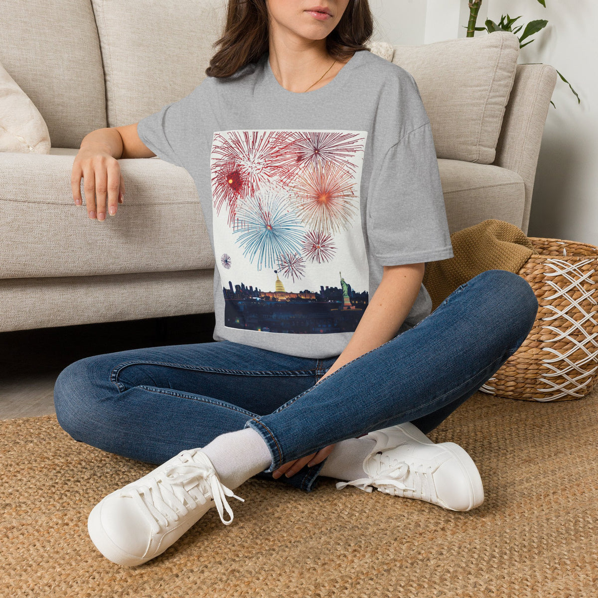 Fireworks Burst T-Shirt | Patriotic Sparkler Celebration Tee