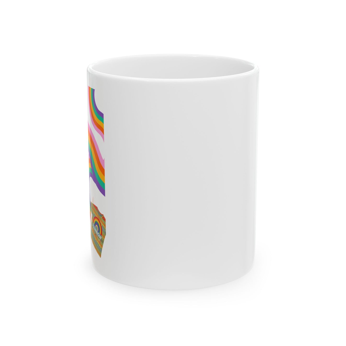 Retro Rainbow Heart mug | Ceramic Coffee Cup