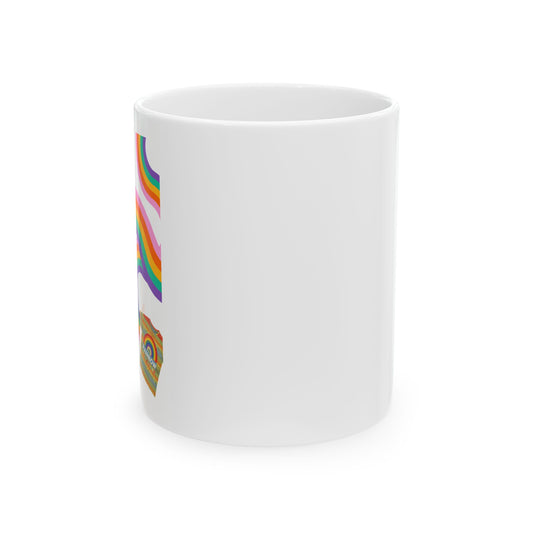 Retro Rainbow Heart mug | Ceramic Coffee Cup