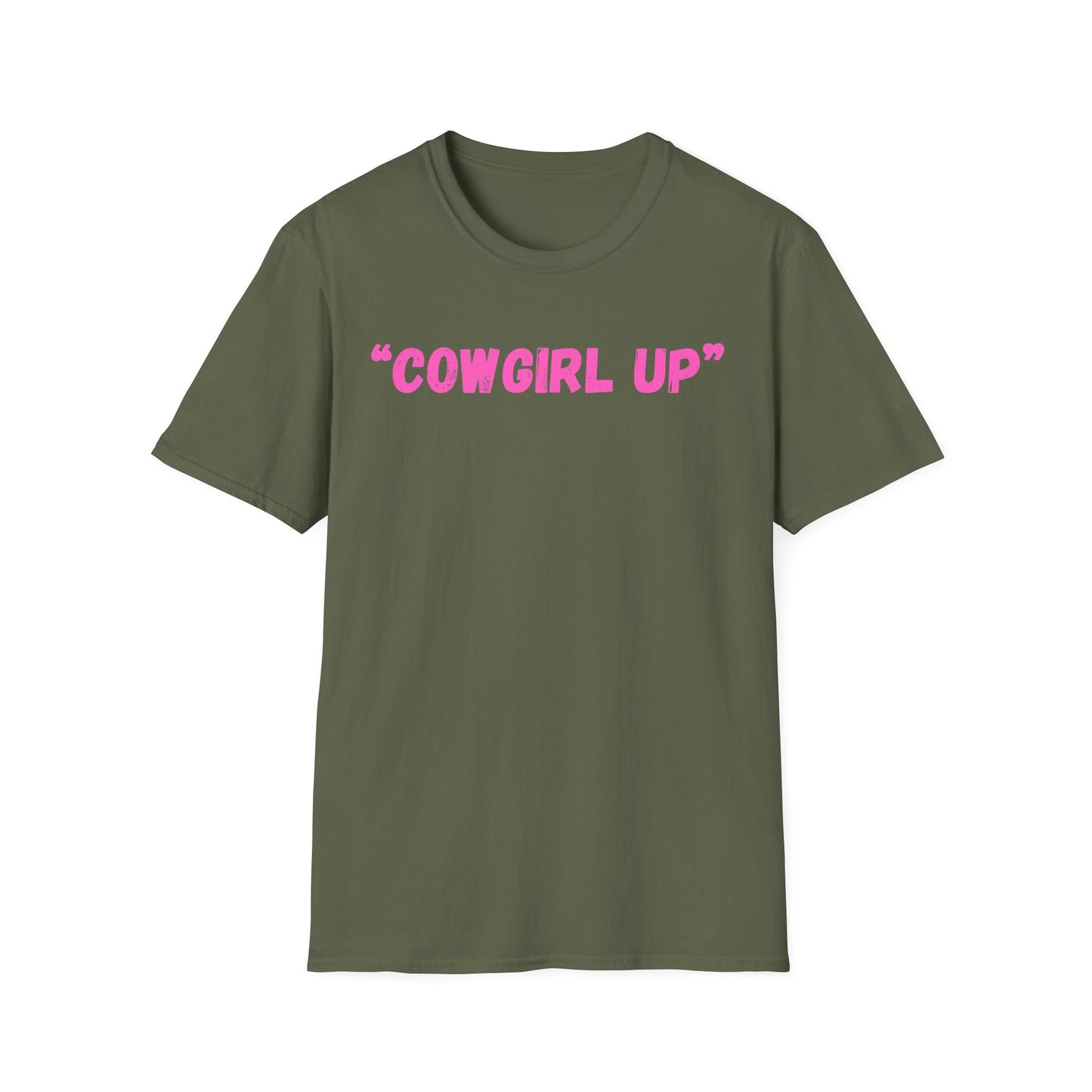 Cow girl up text T Shirt | Pink Western Typography Tee