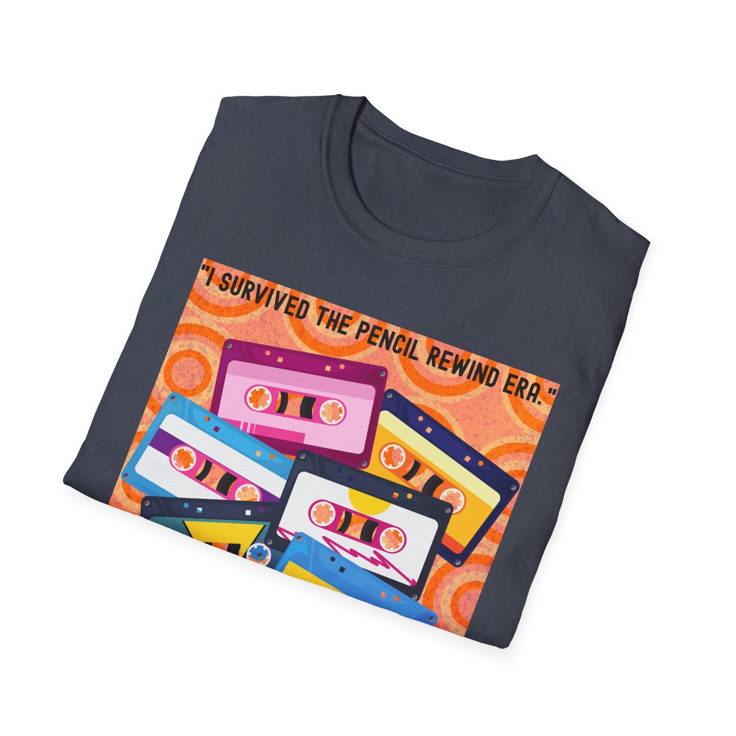 Vintage 90s T-Shirt, Retro Graphic Tee, I Survived the Pencil Rewind Era, Gift for Music Lovers, Nostalgic Apparel
