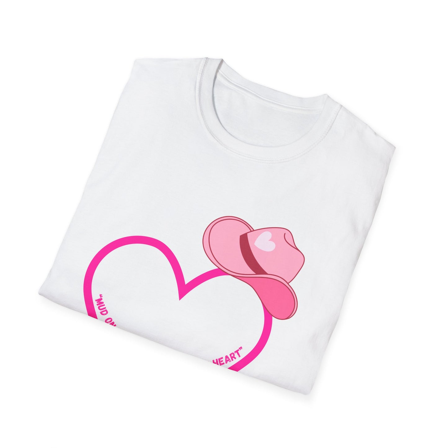 Pink Cowboy Hat Heart T-Shirt | Western Heart Graphic Tee