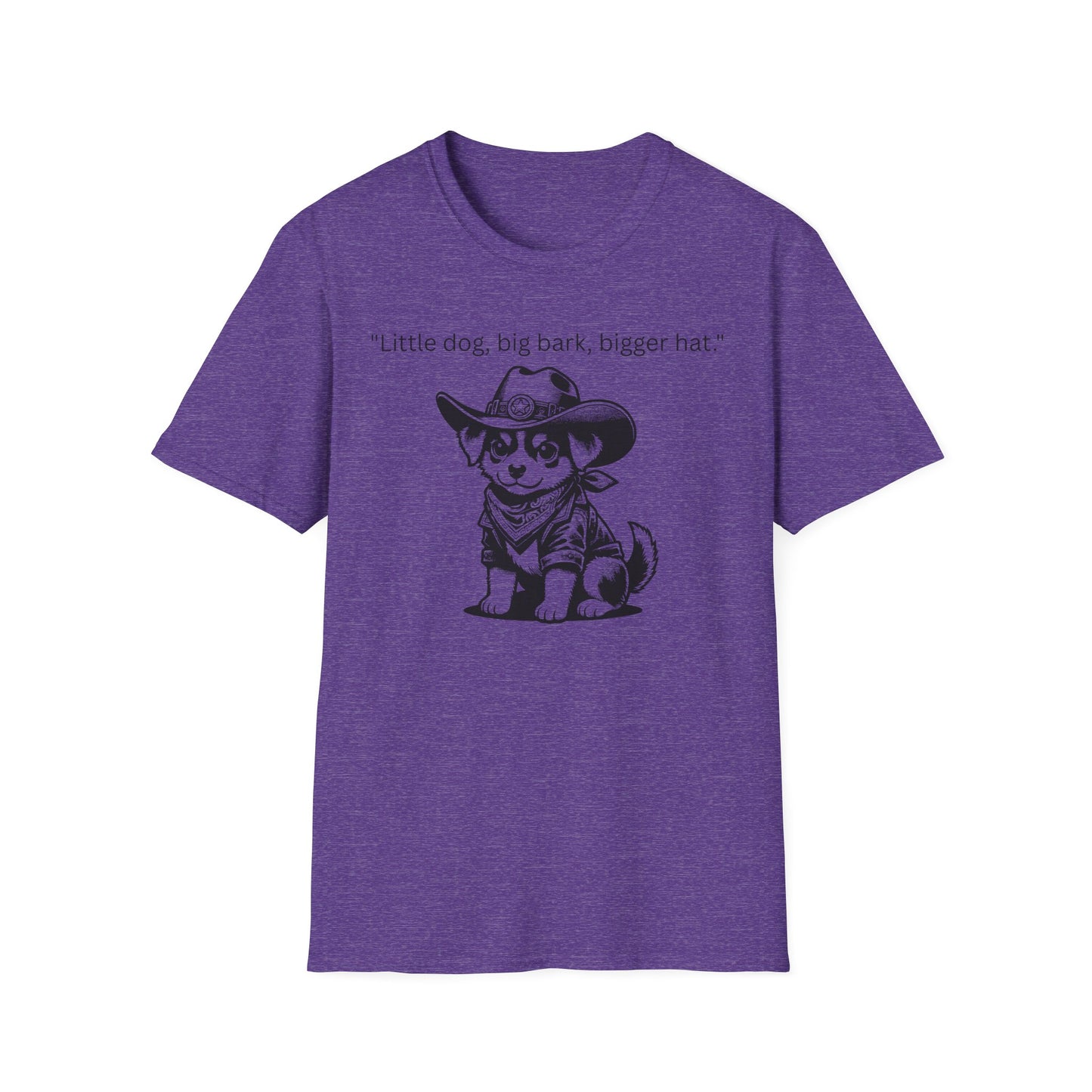 Little Dog Big Bark Unisex T-Shirt, Funny Dog Shirt, Pet Lover Gift, Cowboy Dog Tee, Cute Graphic Tee