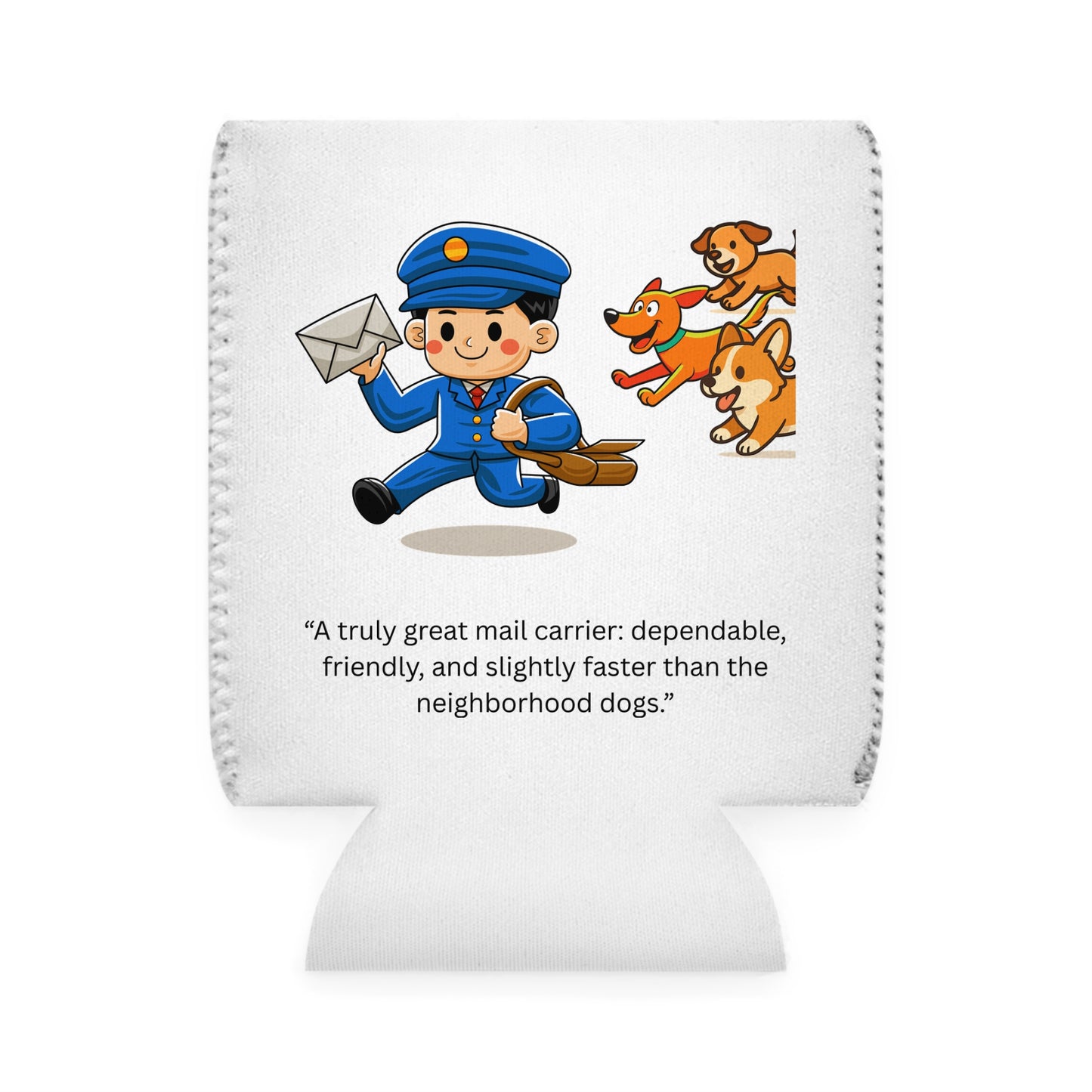 Mail Carrier Can Cooler Sleeve - Fun Gift for Postal Workers, Summer Party Accessory, Unique Beverage Holder, Dog Lover Gift, Cute Koozie