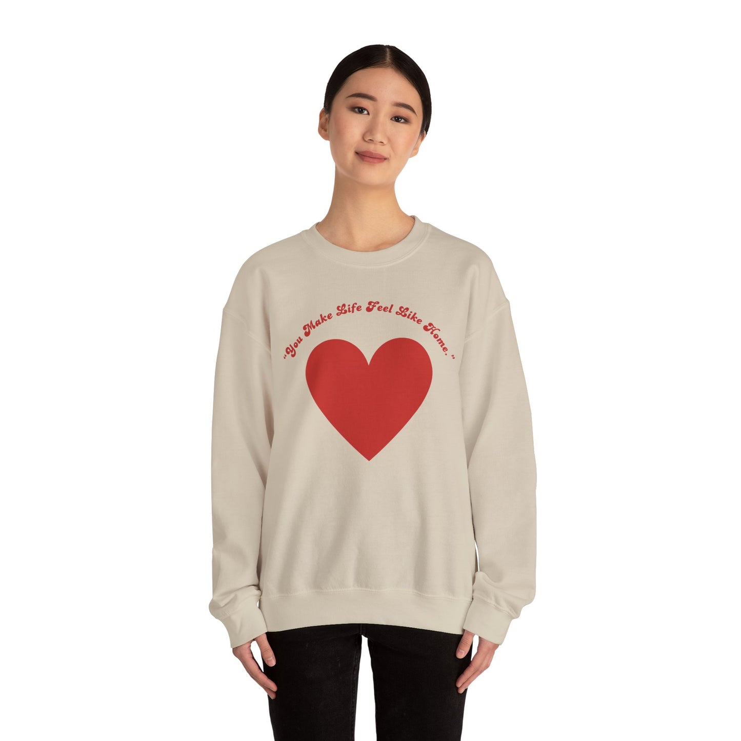 Red Heart Crewneck Sweatshirt | Minimal Love Graphic