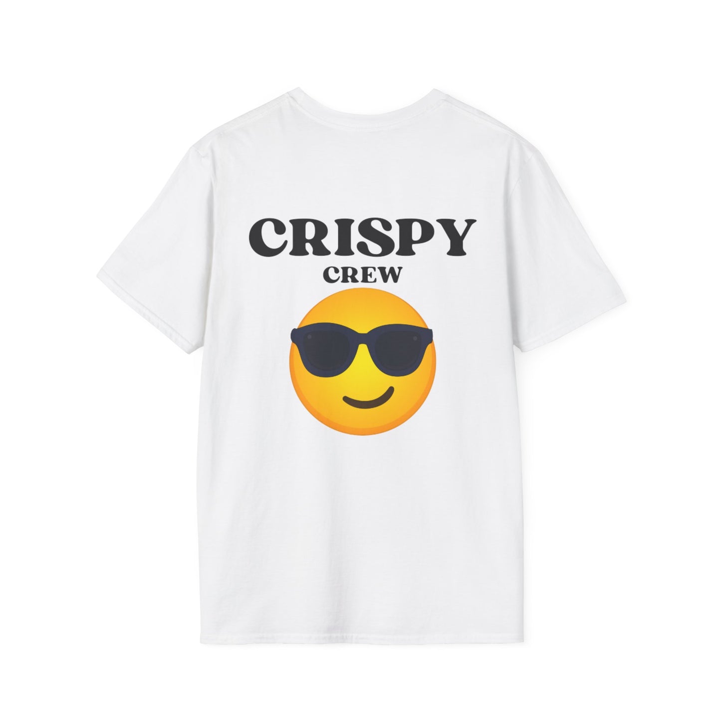 Crispy Crew Unisex T-Shirt, Fun Casual Wear, Summer Vibes, Gifts for Friends, Emoji Apparel, Birthday Celebrations, Trendy Fashion