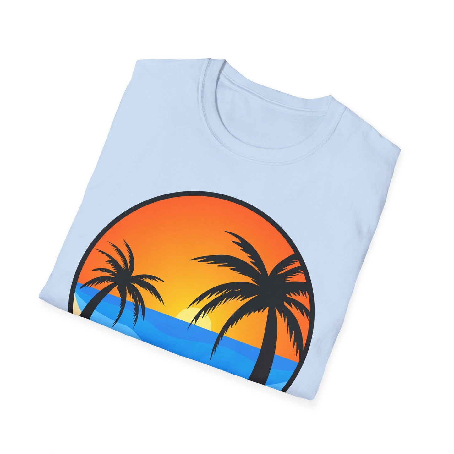 Sunset Palm Beach 2026 T-Shirt | Retro Tropical Circle Design