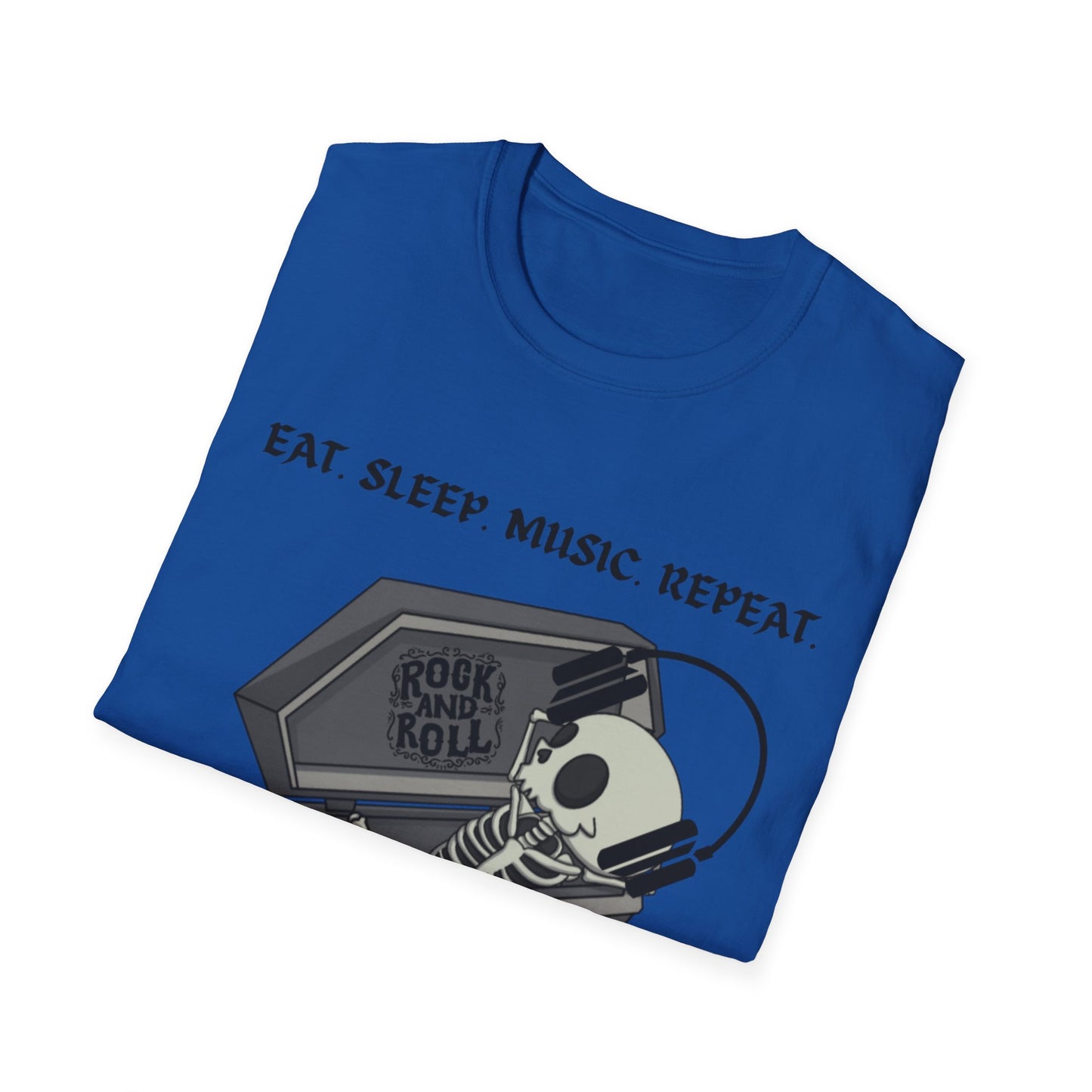 Skeleton Music Vibes Unisex Softstyle T-Shirt | Rock Music Lovers Tee, Concert Shirt, Halloween Apparel, Gift for Musicians