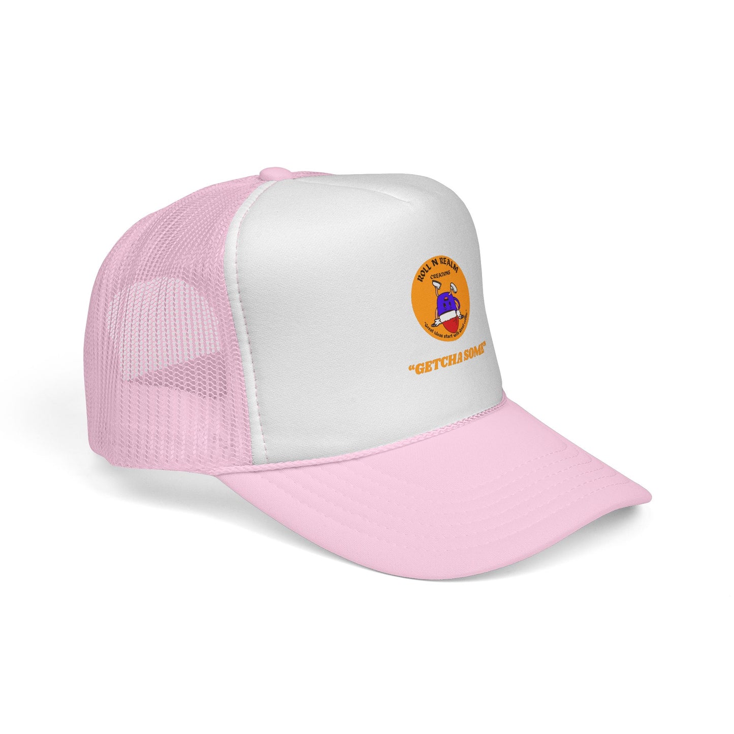 Roll R Rean's Ranch logo Trucker Cap | Red Mesh Trucker Hat
