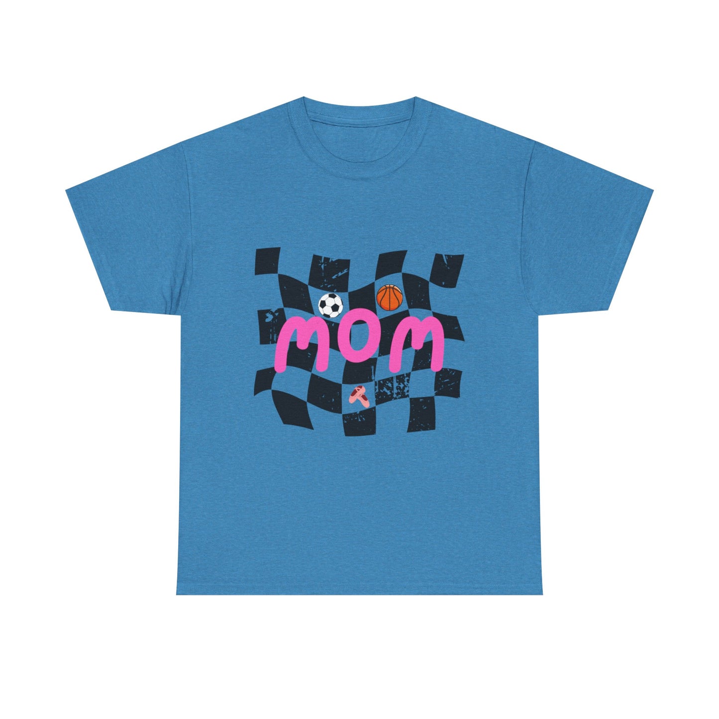 Sporty Mom Unisex Heavy Cotton Tee, Perfect Gift for Moms, Birthday Gift, Mother's Day, Family Events, Sports Enthusiasts