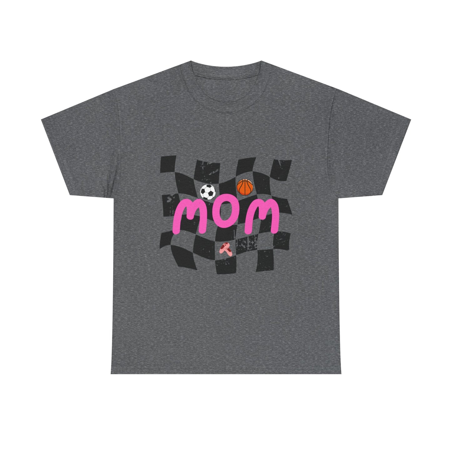 Sporty Mom Unisex Heavy Cotton Tee, Perfect Gift for Moms, Birthday Gift, Mother's Day, Family Events, Sports Enthusiasts