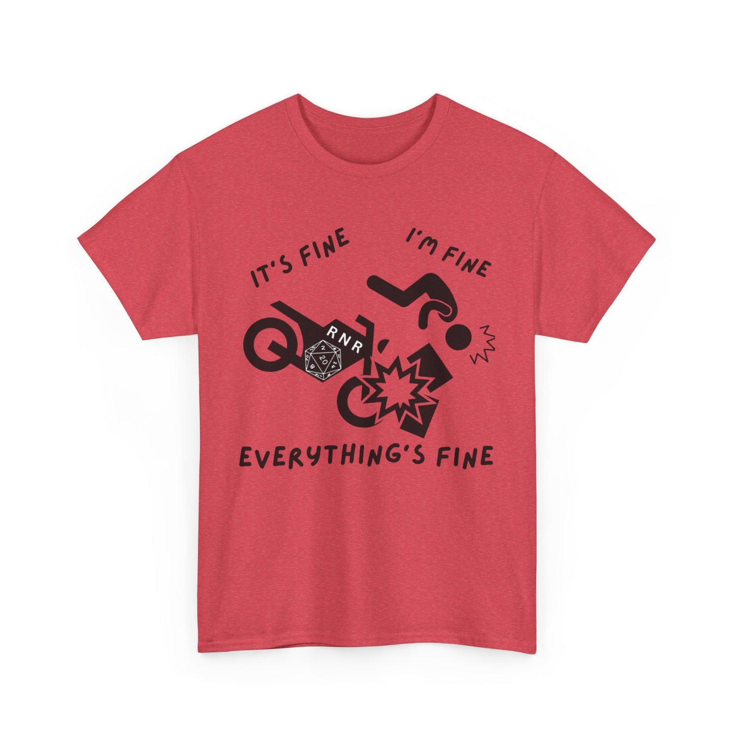 Everything's Fine Unisex Heavy Cotton Tee - Graphic Tee for Relaxed Vibes