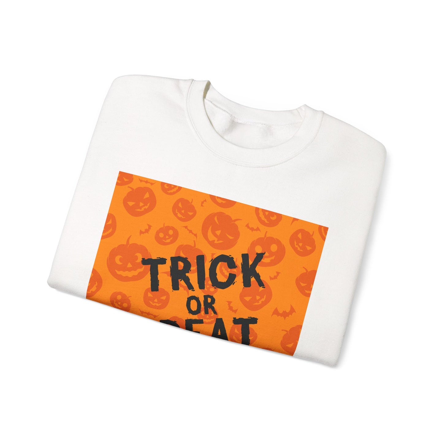 Halloween Trick or Treat Crewneck Sweatshirt, Cozy Fall Apparel, Unisex Sweater, Festive Halloween Sweater, Pumpkin Theme Sweatshirt
