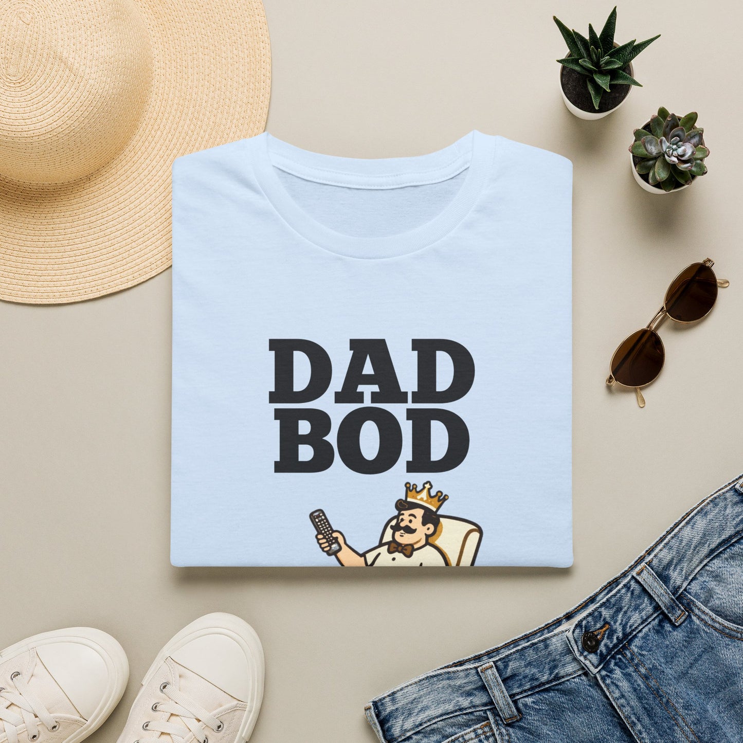 Dad Bod King illustration T-Shirt | Father Figure typography tee