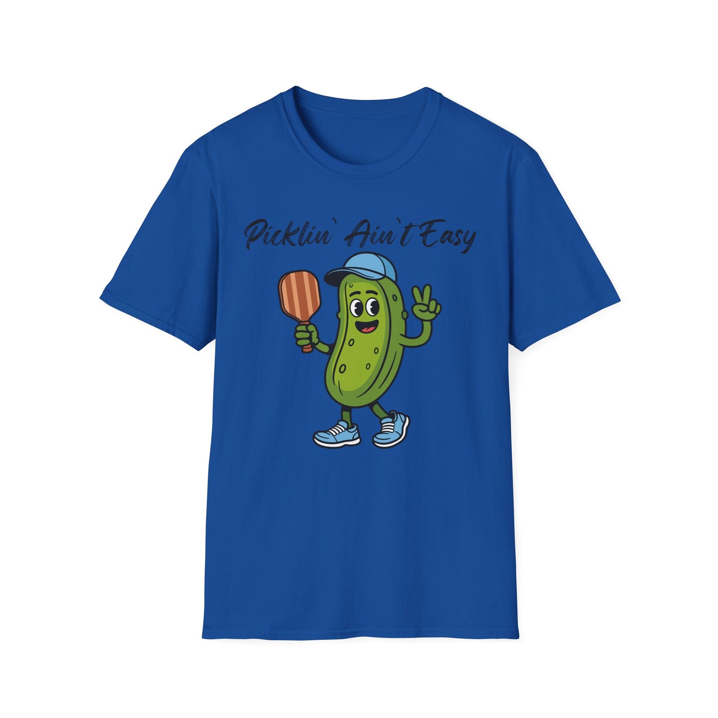 Picklin Ain't Easy Pickle Character T-Shirt | Cartoon Pickle with Paddle