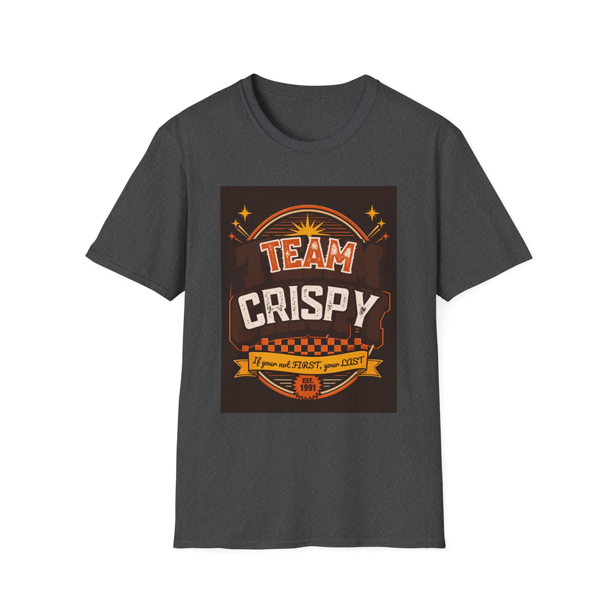Team Crispy T-Shirt | Retro Badge Snack Lover Tee