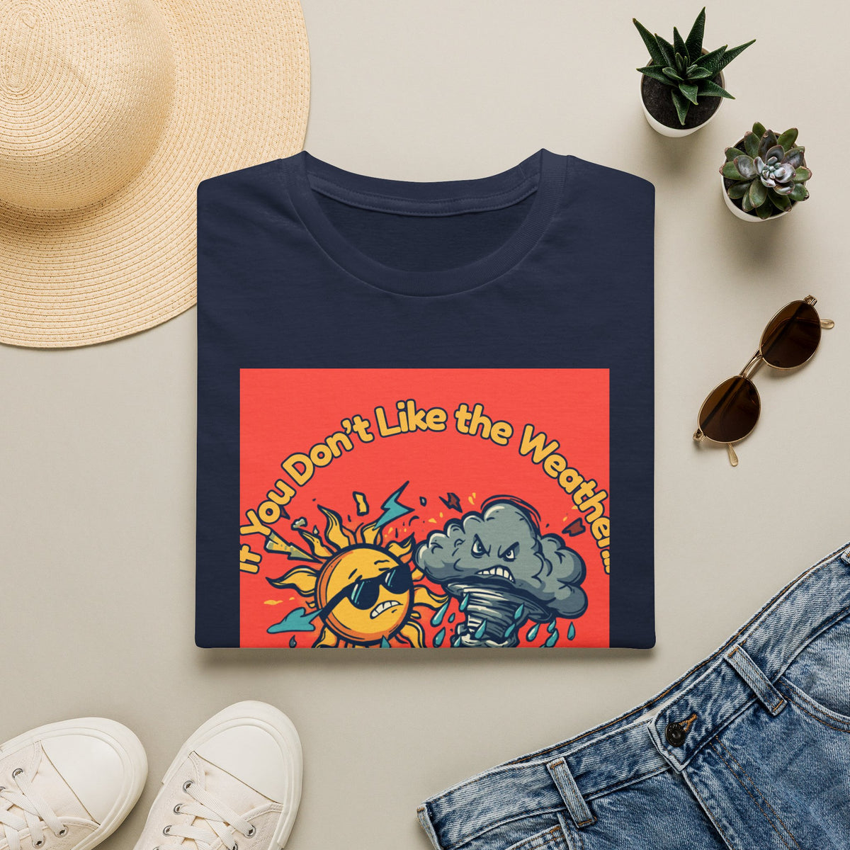 If You Don't Like the Weather T-Shirt, Sun and Storm Cartoon Tee | Weather Humor