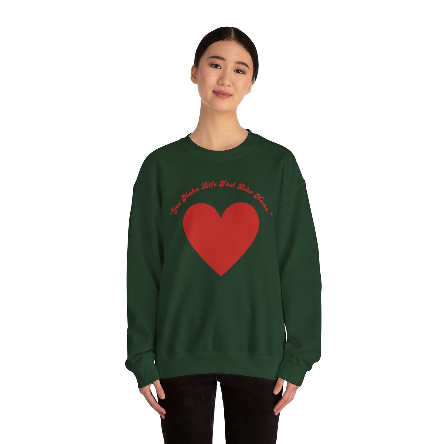 Red Heart Crewneck Sweatshirt | Minimal Love Graphic