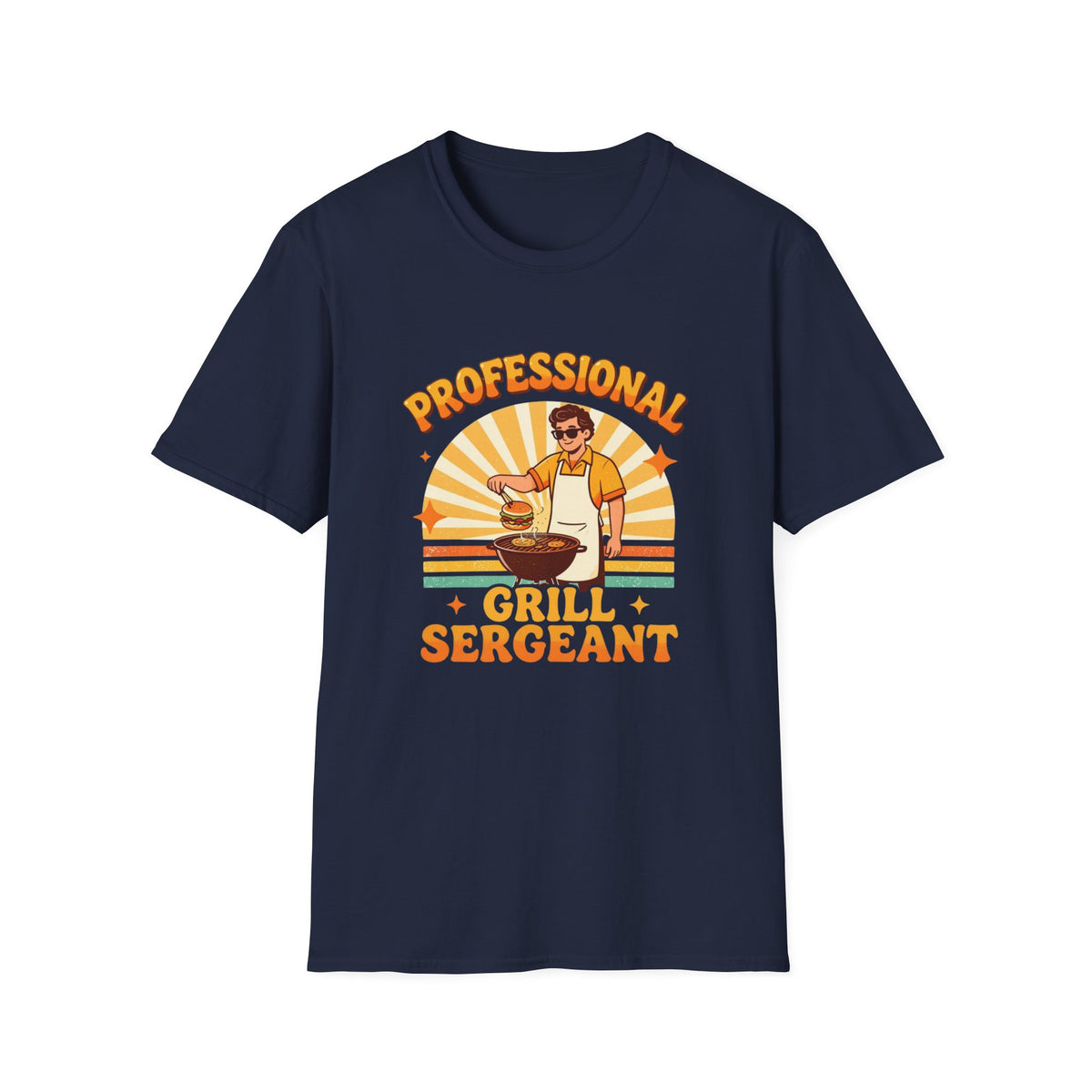 Professional Grill Sergeant T-Shirt | BBQ Chef Illustration