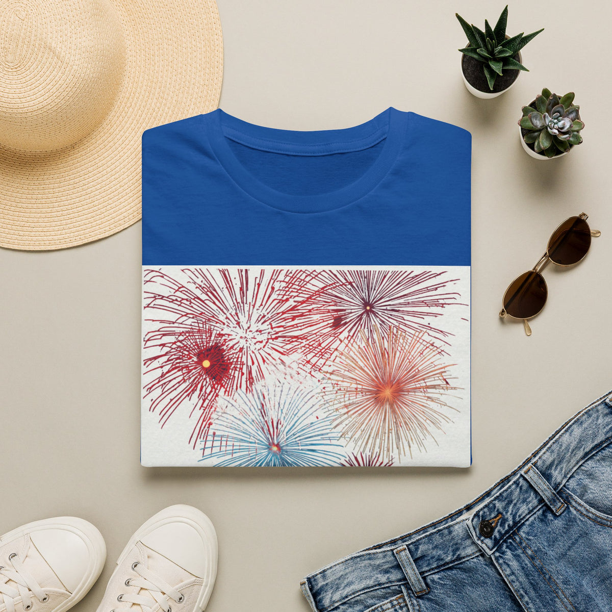 Fireworks Burst T-Shirt | Patriotic Sparkler Celebration Tee