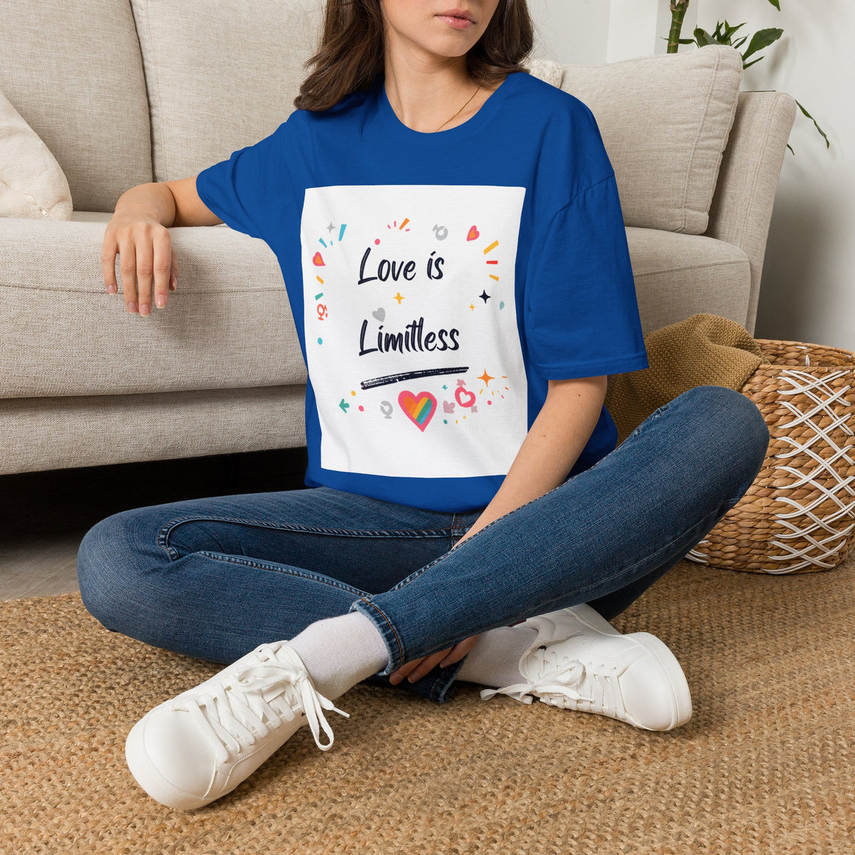 Love Is Limitless T-Shirt | Inspirational Pride Rainbow Heart Design