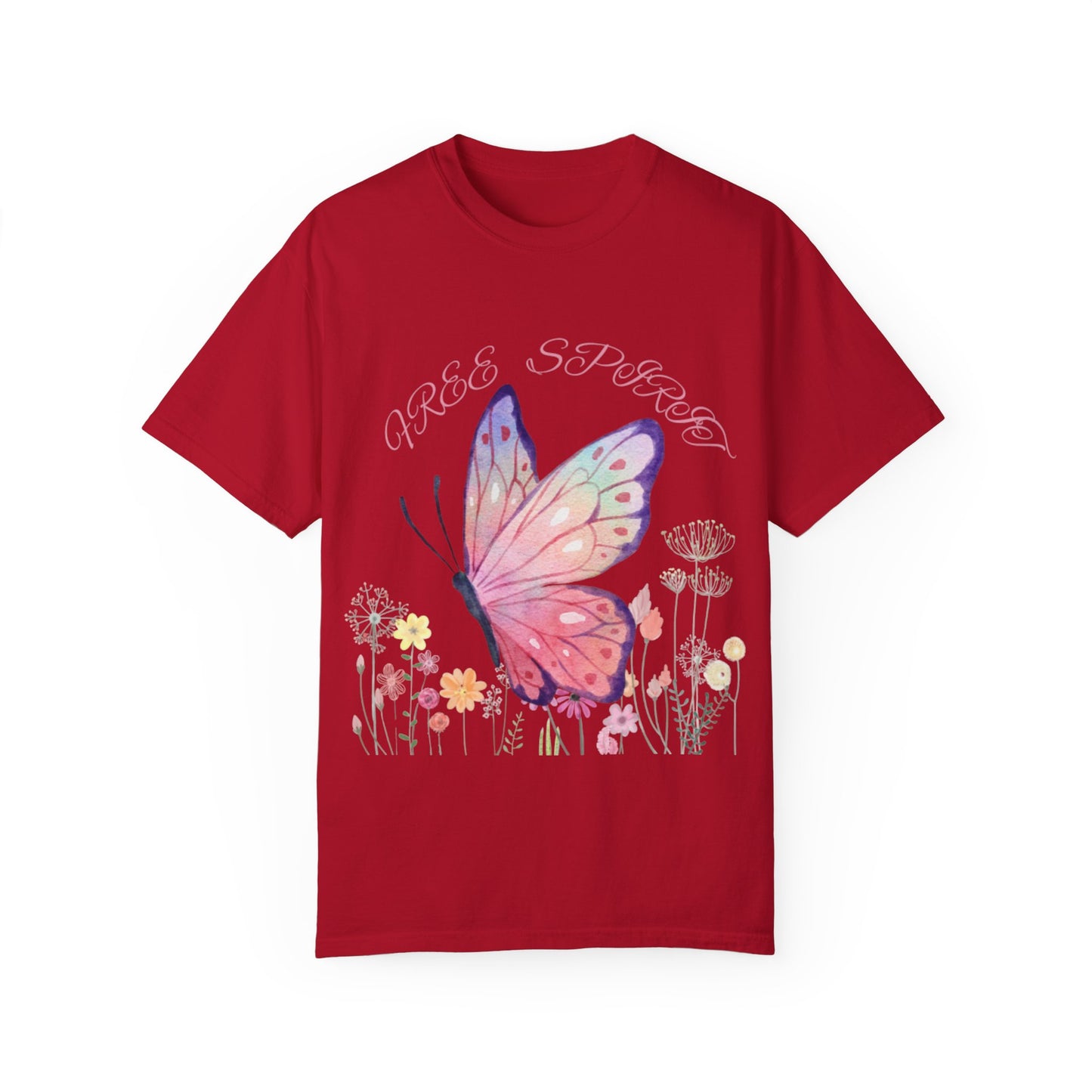 Butterfly Meadow T-Shirt, Colorful Graphic Tee for Nature Lovers, Spring Fashion, Gift for Her, Eco-Friendly Apparel