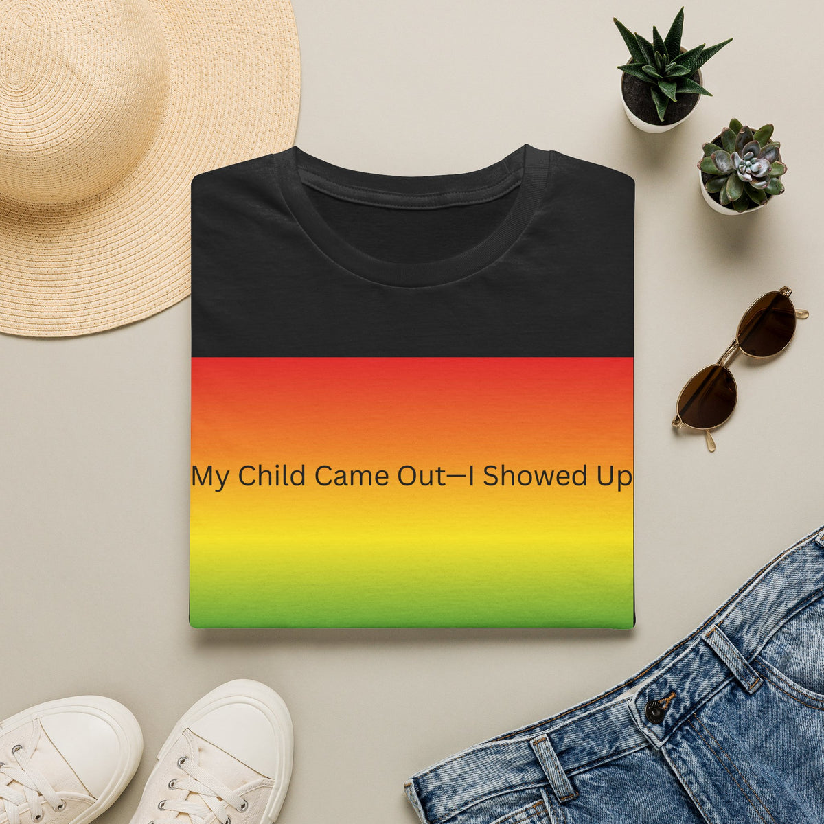 My Child Came Out — I Showed Up T-Shirt | Rainbow Pride Tee
