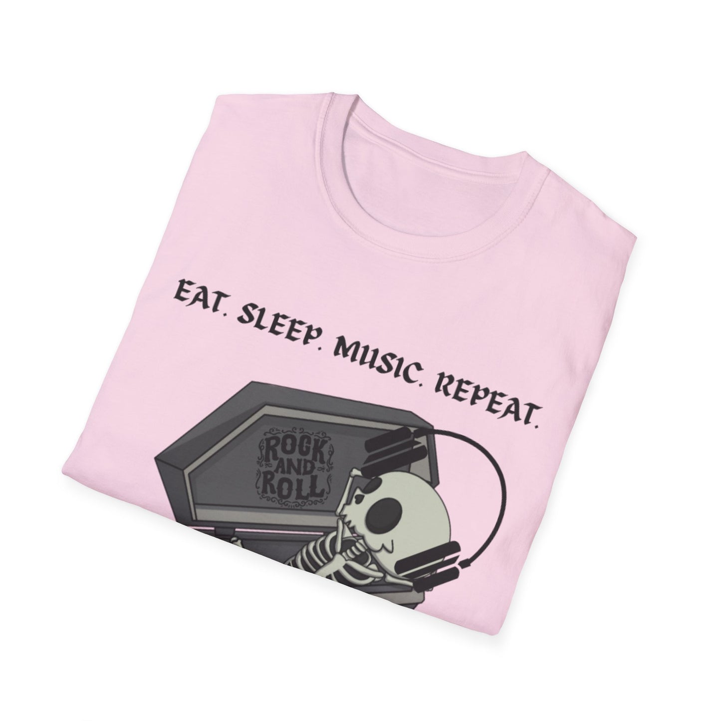 Skeleton Music Vibes Unisex Softstyle T-Shirt | Rock Music Lovers Tee, Concert Shirt, Halloween Apparel, Gift for Musicians