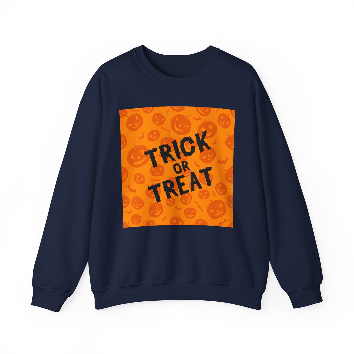 Halloween Trick or Treat Crewneck Sweatshirt, Cozy Fall Apparel, Unisex Sweater, Festive Halloween Sweater, Pumpkin Theme Sweatshirt