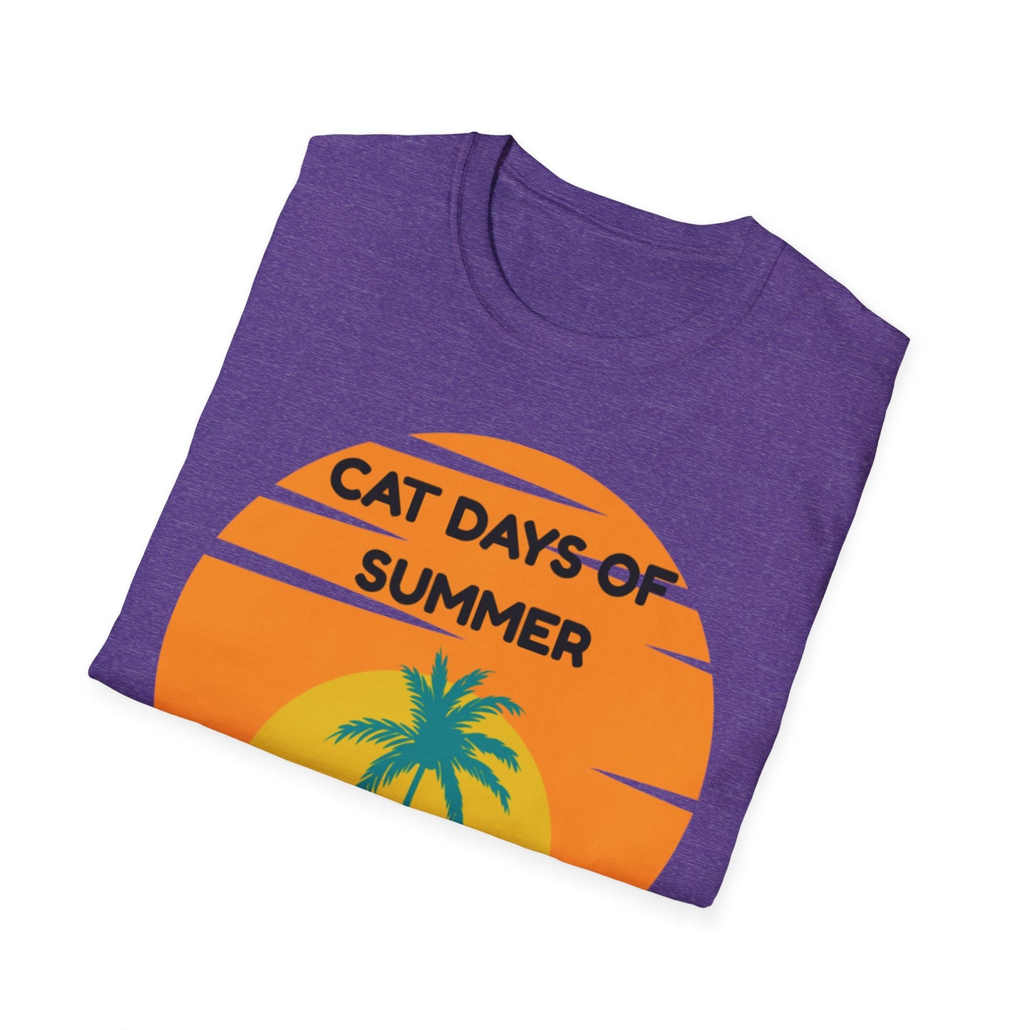 Cat Days of Summer Unisex Softstyle T-Shirt, Cute Cat Shirt, Summer Tee, Vacation Top, Animal Lover Gift, Fun Relaxed Fit